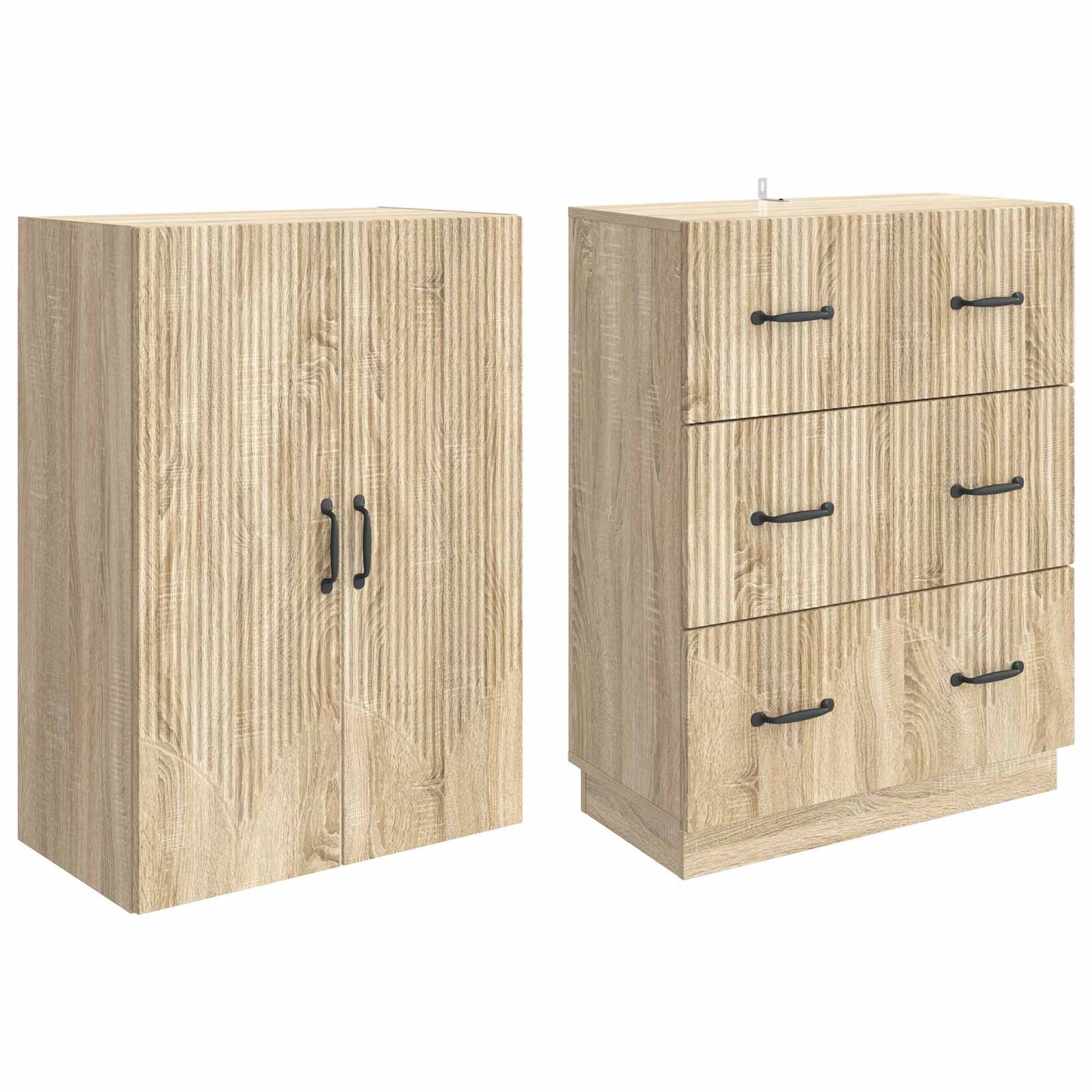 Cabinet Set 2 pcs Sonoma Oak 66 x 34.5 x 87 cm Engineered Wood