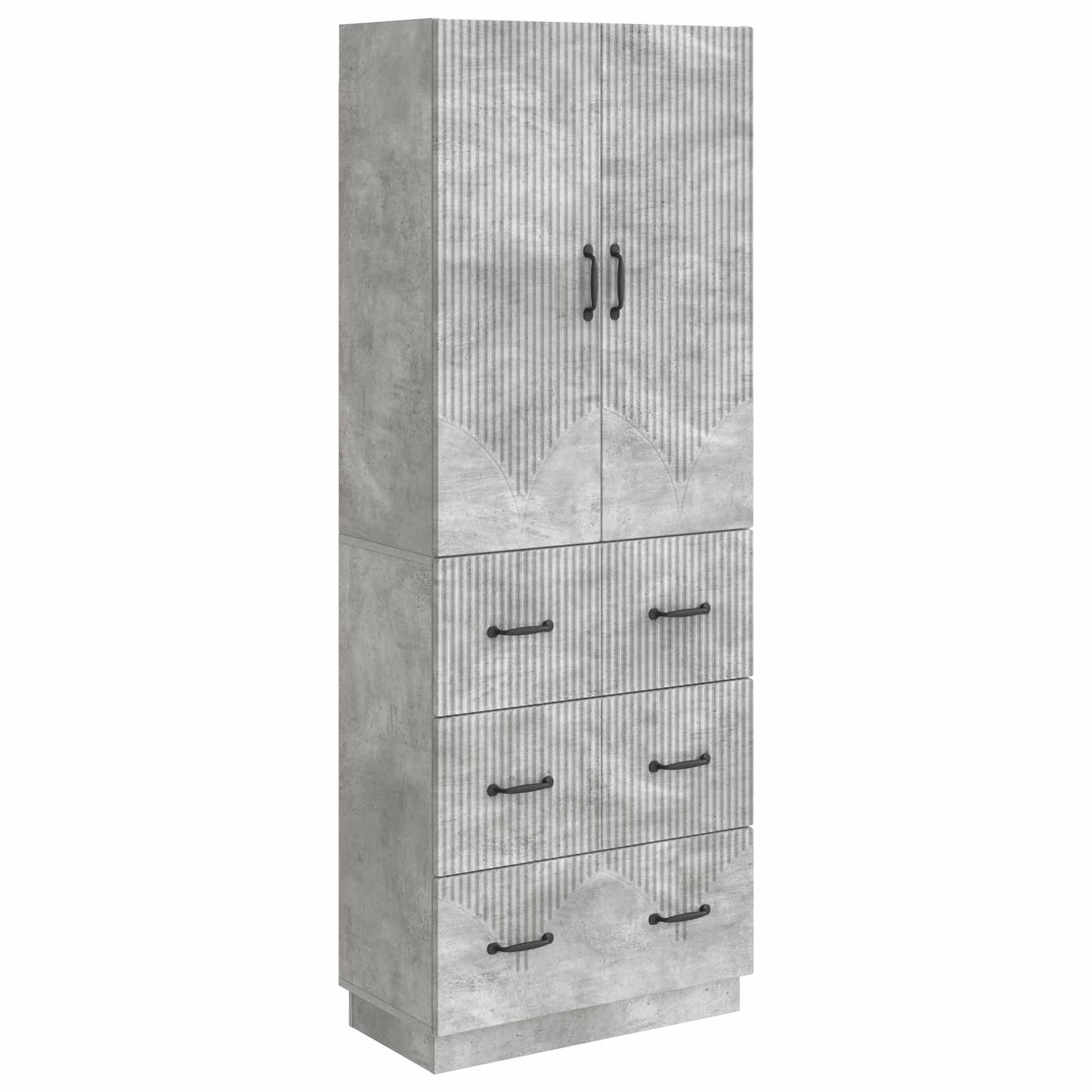 Cabinet Set 2 pcs Concrete Grey 66 x 34.5 x 87 cm