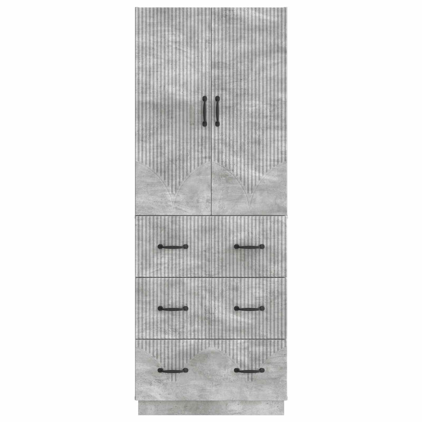 Cabinet Set 2 pcs Concrete Grey 66 x 34.5 x 87 cm