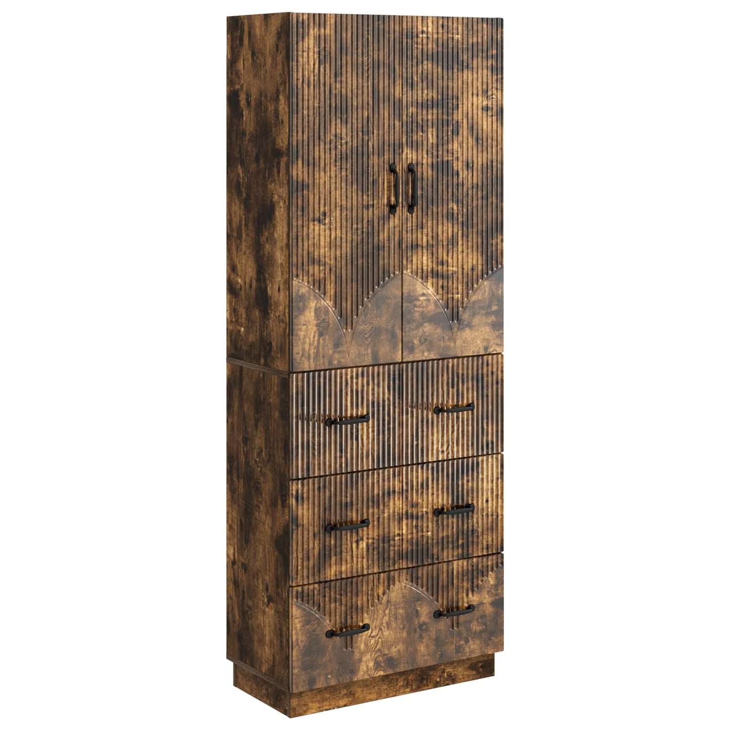 Cabinet Set 2 pcs Smoked Oak 66 x 34.5 x 87 cm Engineered Wood