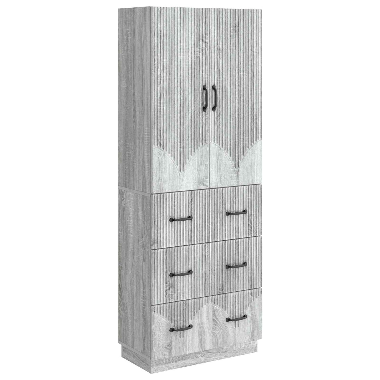Cabinet Set 2 pcs 66 x 34.5 x 87 cm Engineered Wood Grey Sonoma