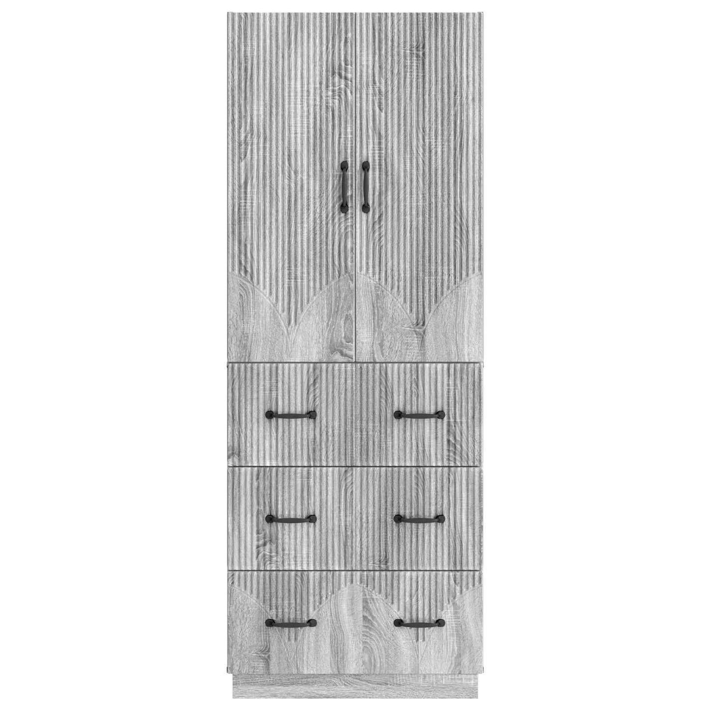 Cabinet Set 2 pcs 66 x 34.5 x 87 cm Engineered Wood Grey Sonoma