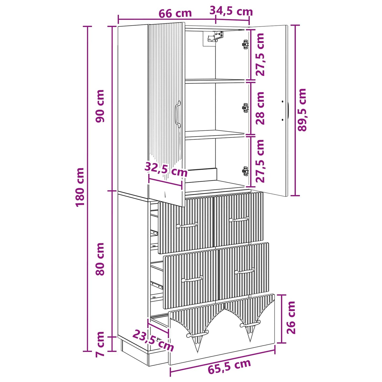 Cabinet Set 2 pcs 66 x 34.5 x 87 cm Engineered Wood Grey Sonoma
