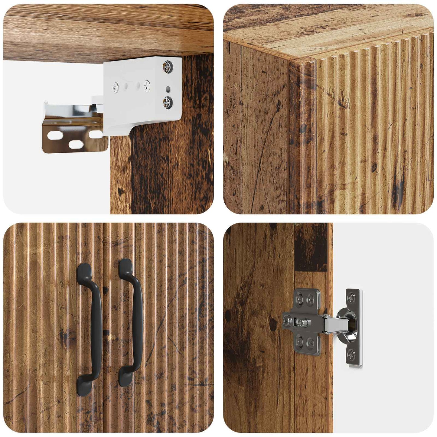 Cabinet Set 2 pcs Old Wood 66 x 34.5 x 87 cm Engineered Wood