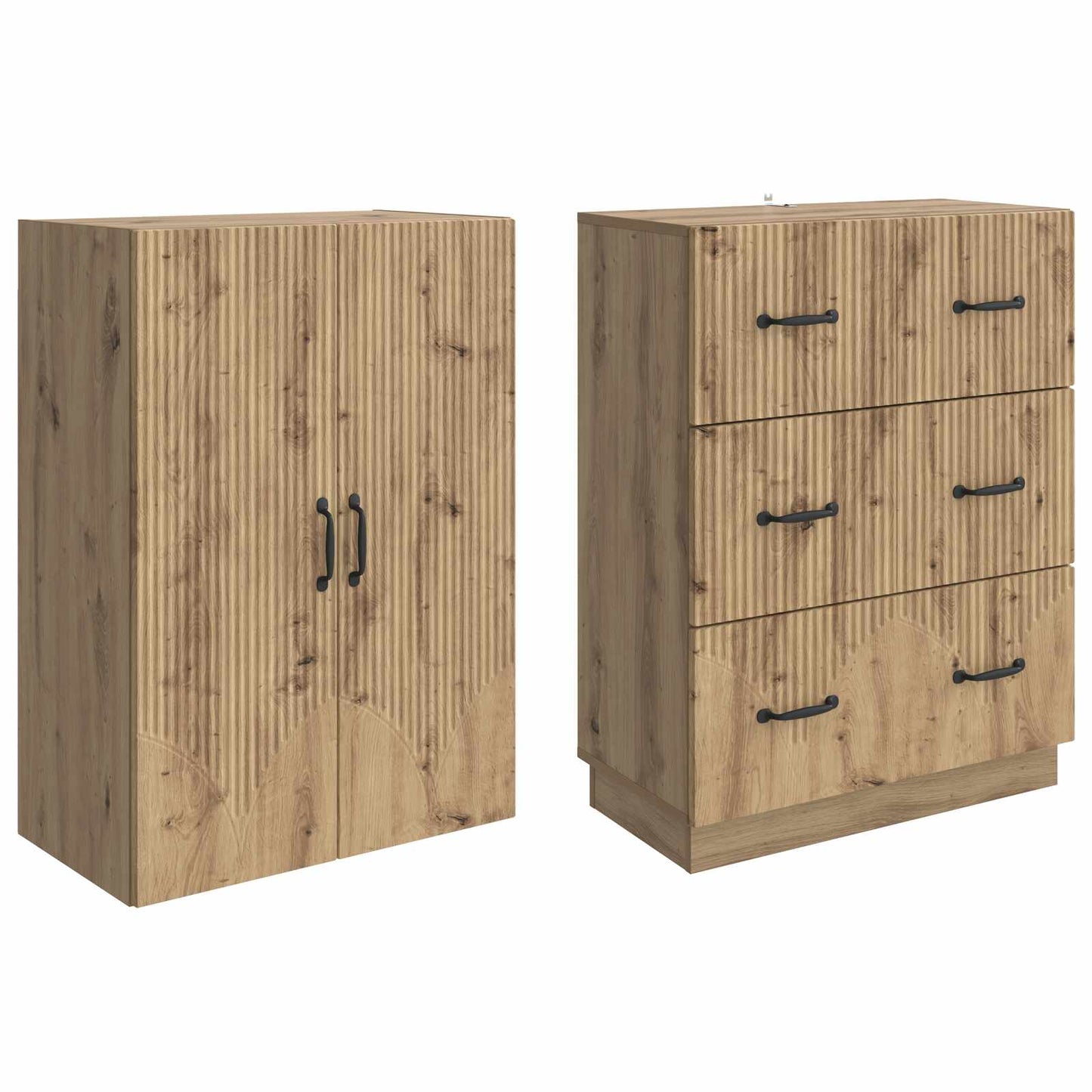 Cabinet Set 2 pcs Artisan Oak 66 x 34.5 x 87 cm Engineered Wood