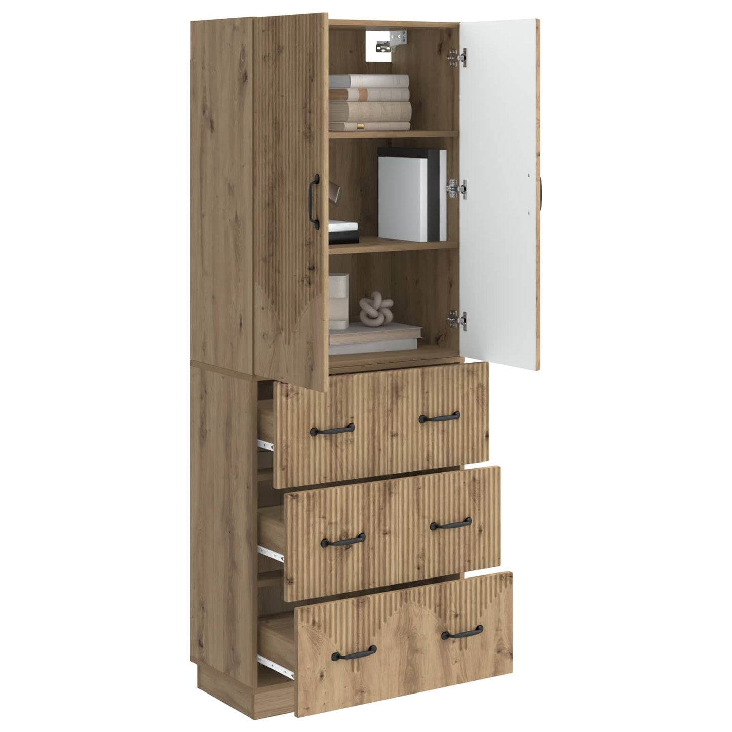 Cabinet Set 2 pcs 66 x 34.5 x 87 cm Engineered Wood Artisan Oak