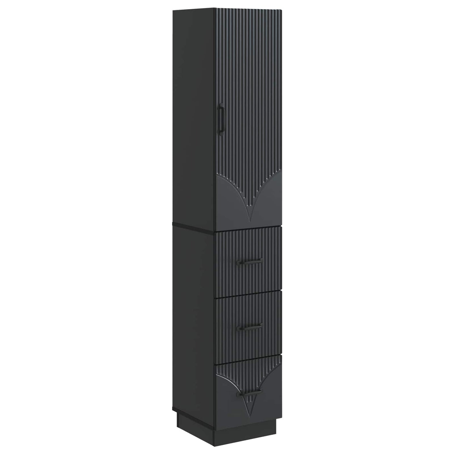 Cabinet Set 2 pcs Black 33 x 34.5 x 87 cm Engineered Wood