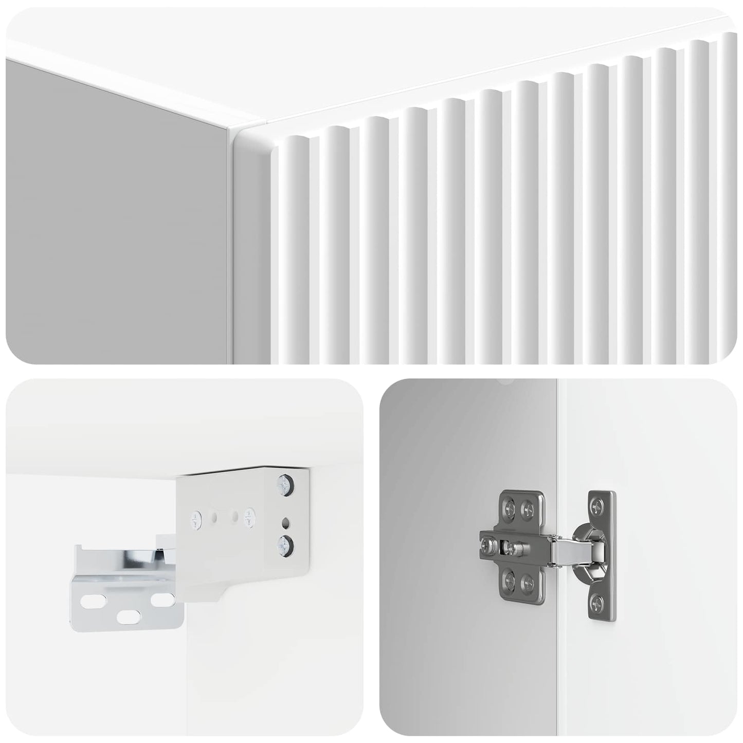 Cabinet Set 2 pcs High Gloss White 33 x 34.5 x 87 cm