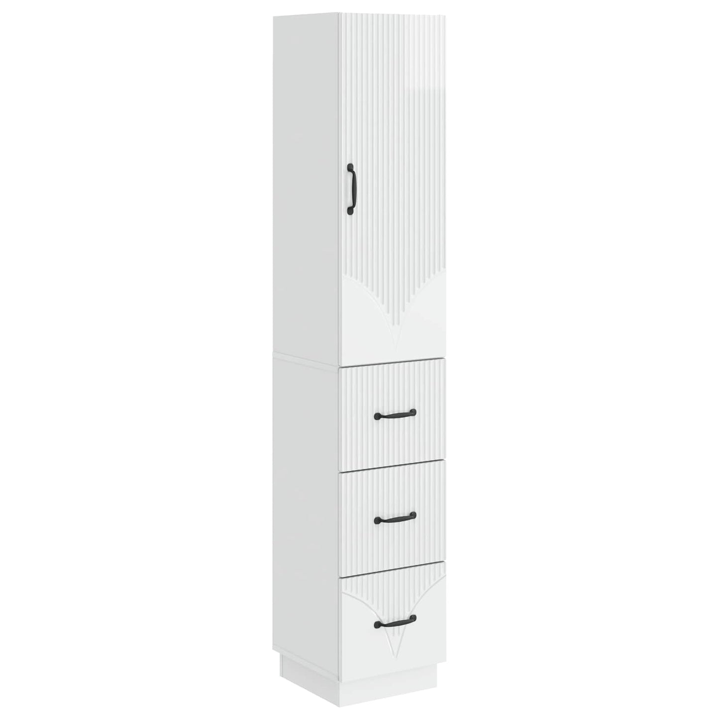 Cabinet Set 2 pcs High Gloss White 33 x 34.5 x 87 cm
