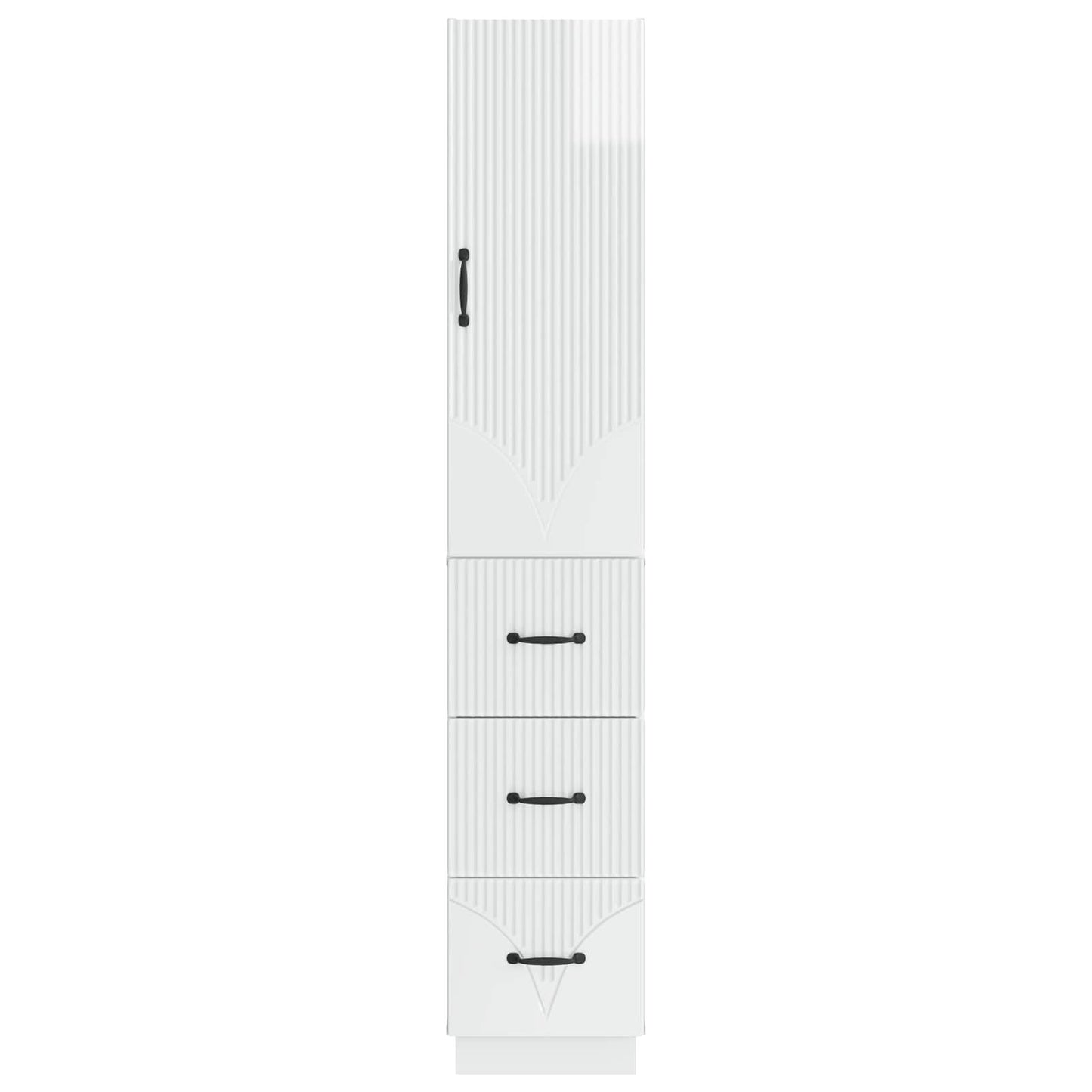 Cabinet Set 2 pcs High Gloss White 33 x 34.5 x 87 cm