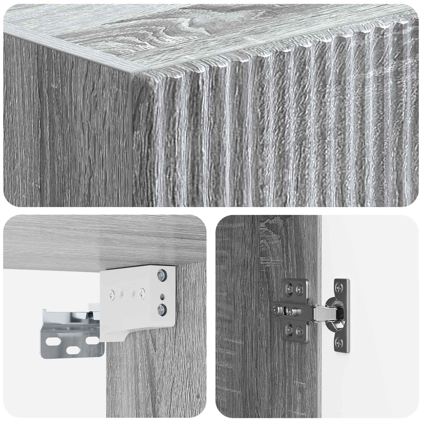 Cabinet Set 2 pcs 33 x 34.5 x 87 cm Engineered Wood Grey Sonoma