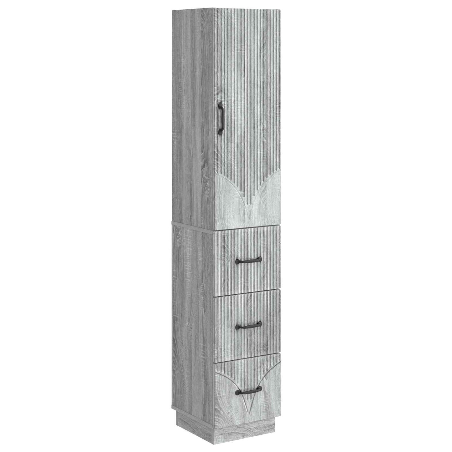 Cabinet Set 2 pcs 33 x 34.5 x 87 cm Engineered Wood Grey Sonoma