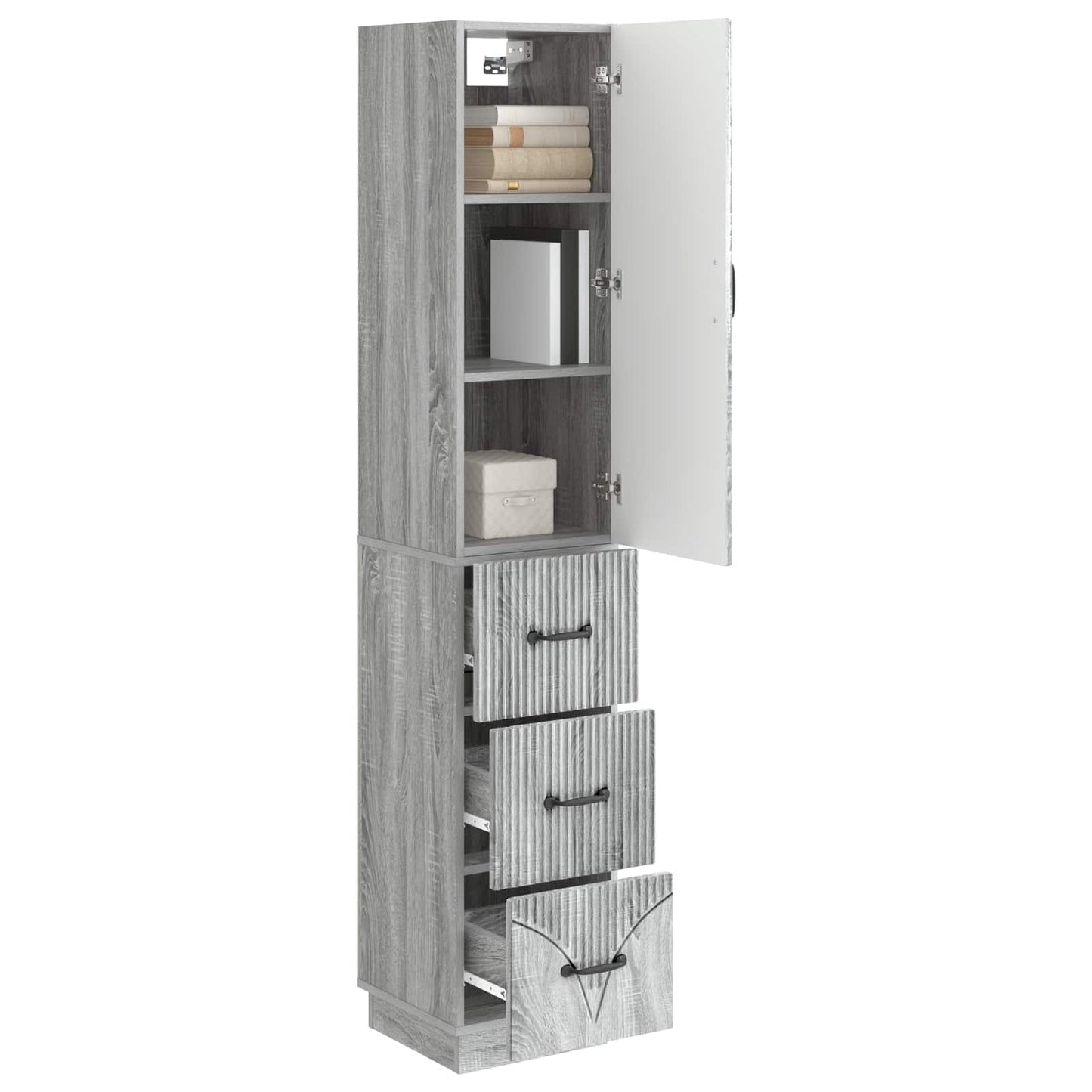 Cabinet Set 2 pcs Grey Sonoma 33 x 34.5 x 87 cm Engineered Wood