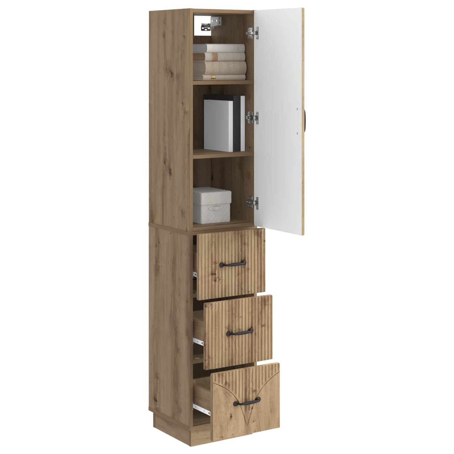 Cabinet Set 2 pcs 33 x 34.5 x 87 cm Engineered Wood Artisan Oak