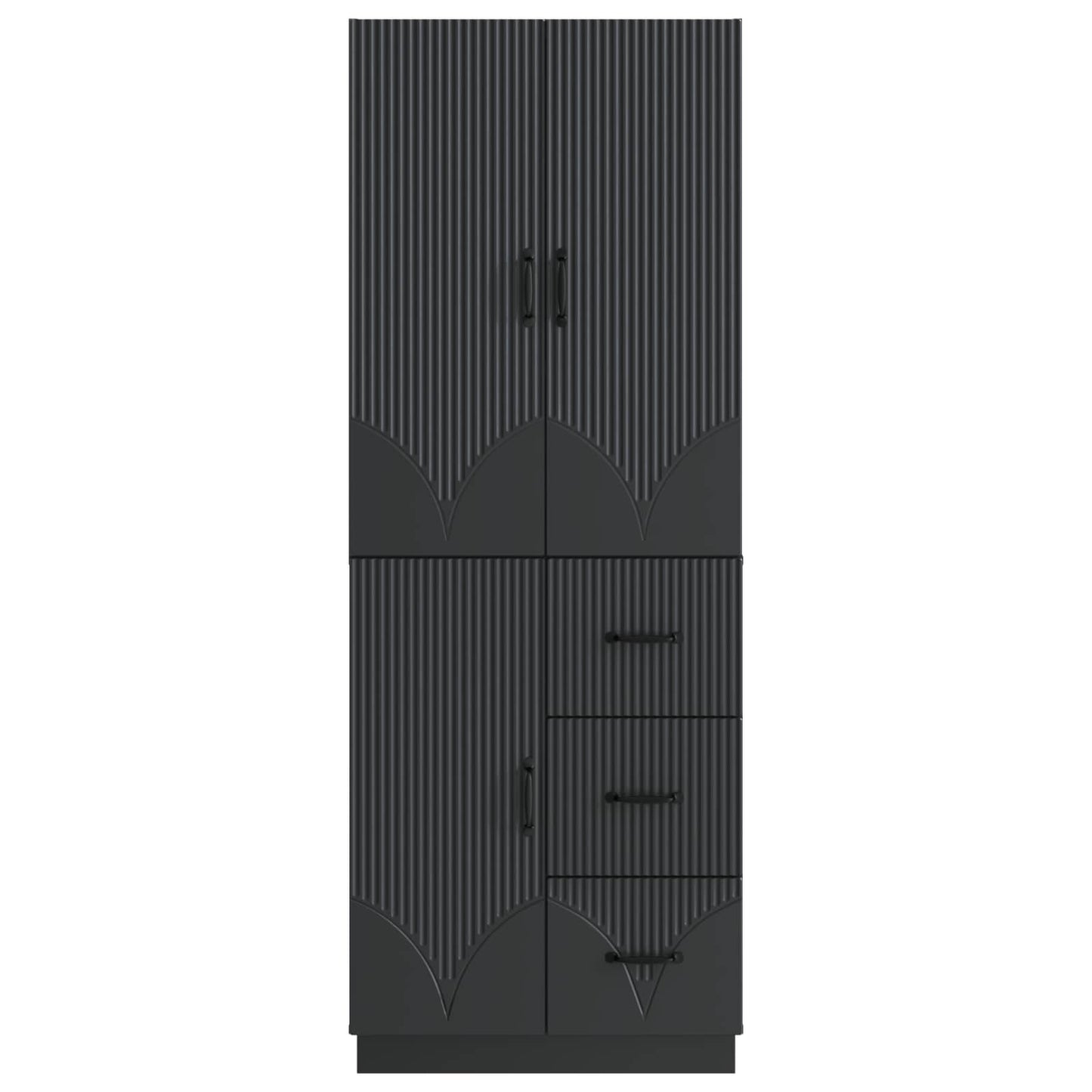 Cabinet Set 2 pcs Black Engineered Wood