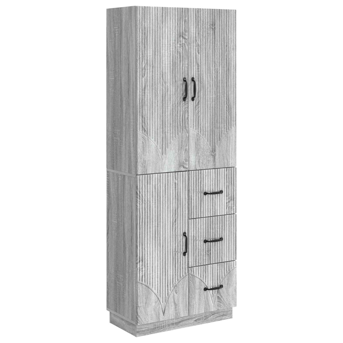 Cabinet Set 2 pcs Grey Sonoma Engineered Wood
