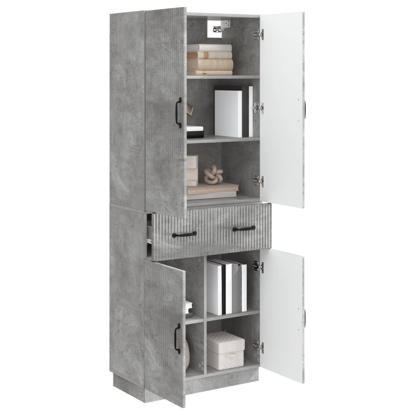 Cabinet Set 2 pcs Concrete Grey Engineered Wood