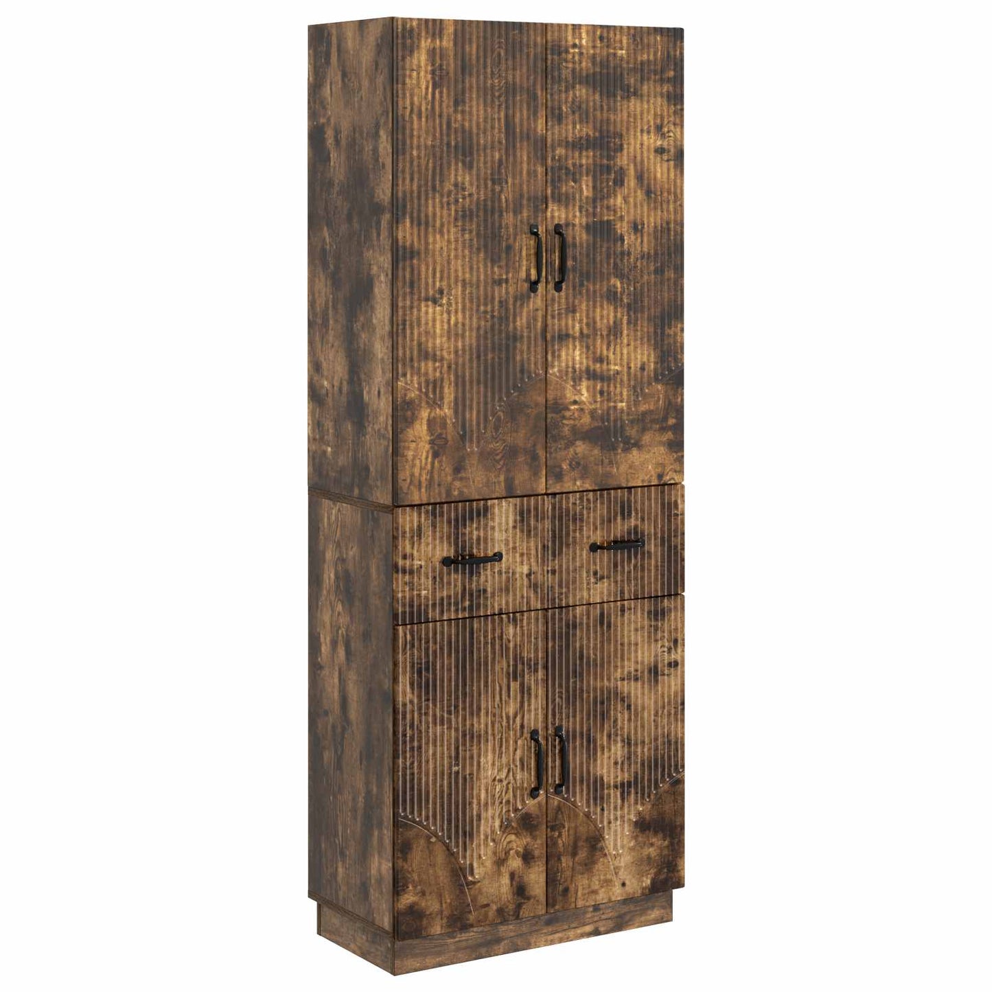 Cabinet Set 2 pcs Smoked Oak Engineered Wood