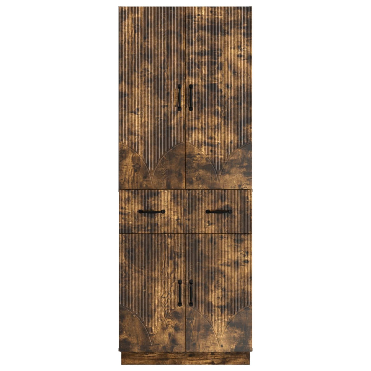 Cabinet Set 2 pcs Smoked Oak Engineered Wood