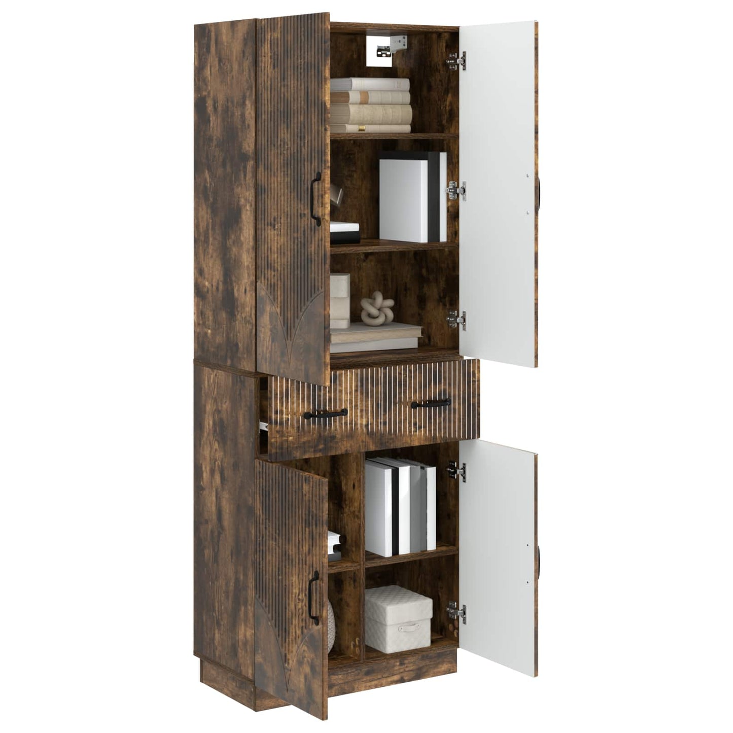 Cabinet Set 2 pcs Smoked Oak Engineered Wood
