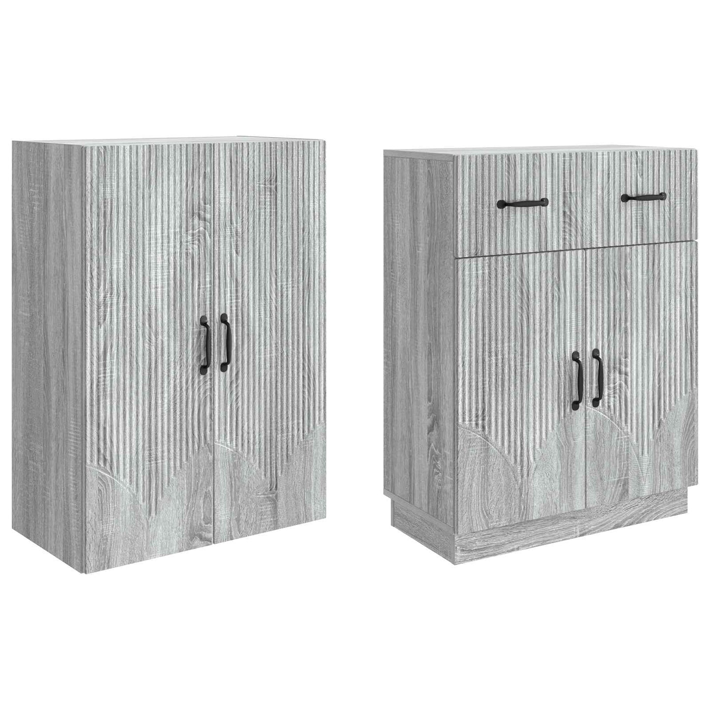 Cabinet Set 2 pcs Grey Sonoma Engineered Wood