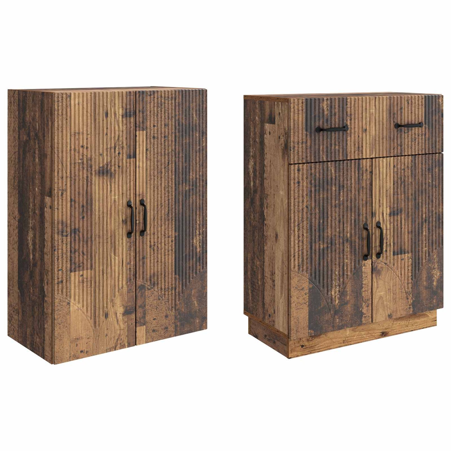 Cabinet Set 2 pcs Old Wood Engineered Wood