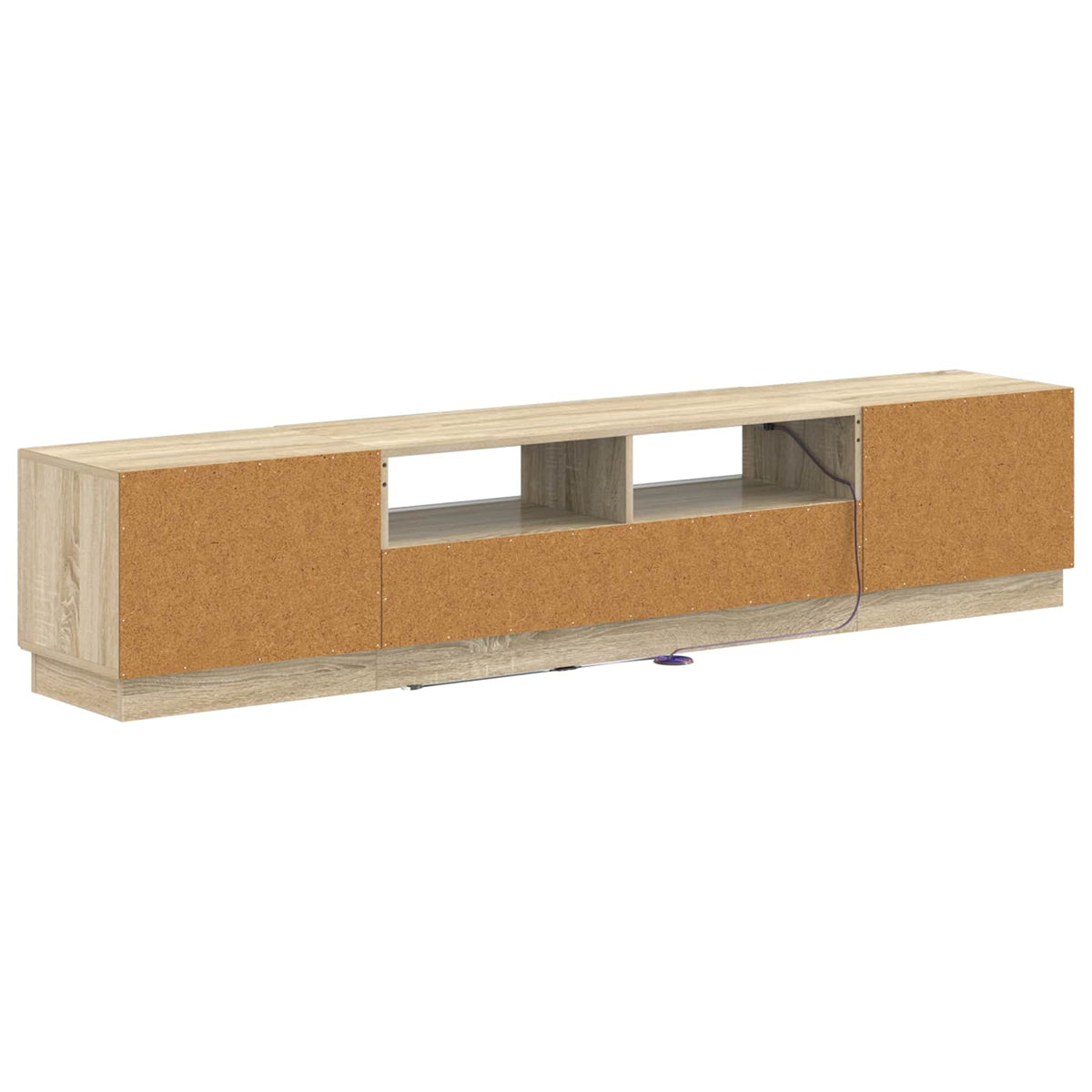 LED TV Cabinet HOORN 3 pcs Sonoma Oak Engineered Wood