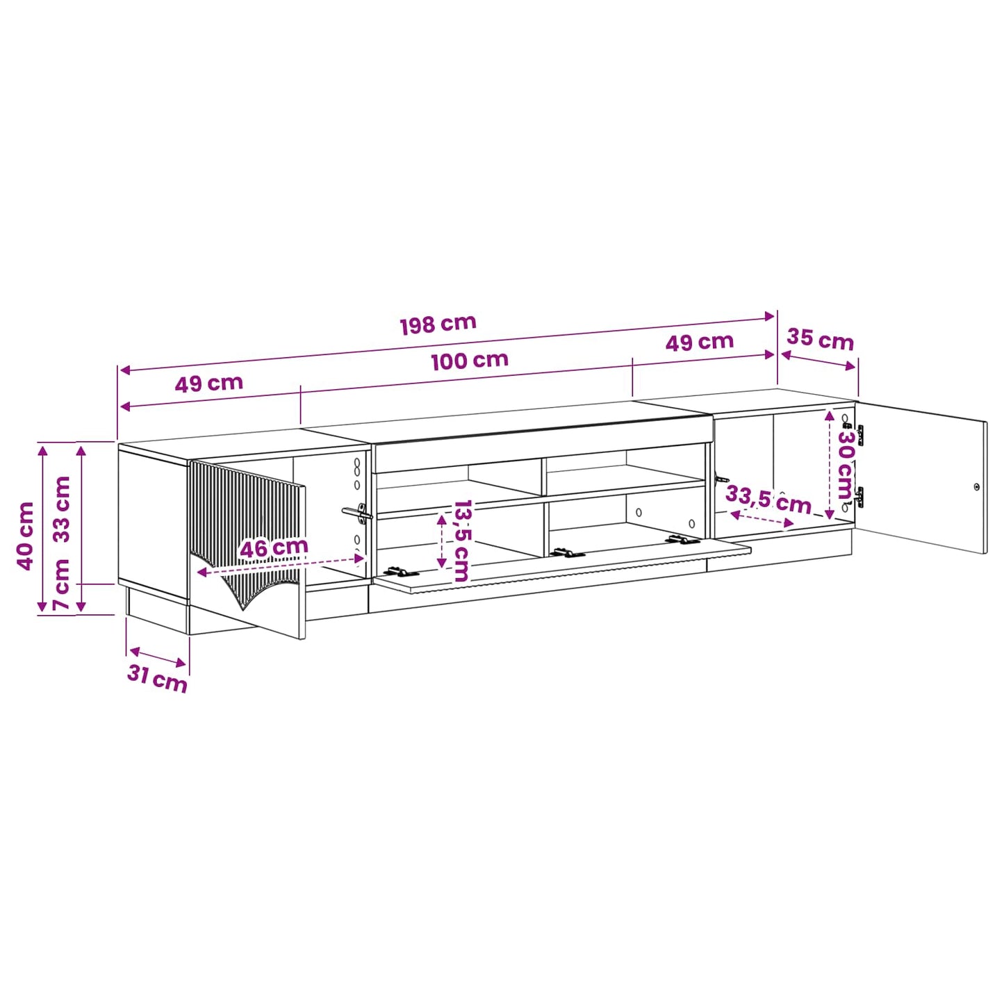 5 Piece LED TV Cabinet Sonoma Oak Engineered Wood