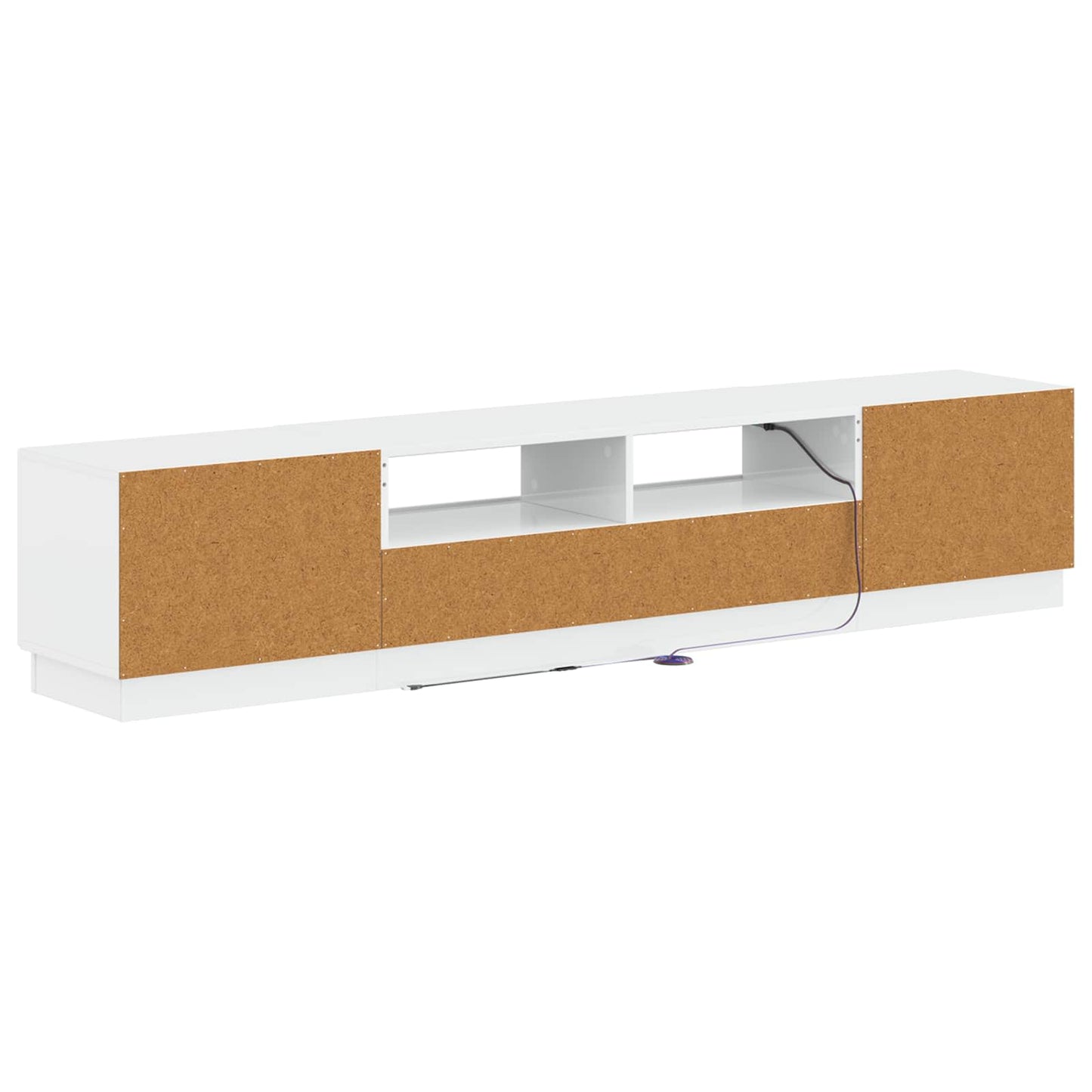 5 Piece LED TV Cabinet High Gloss White Engineered Wood