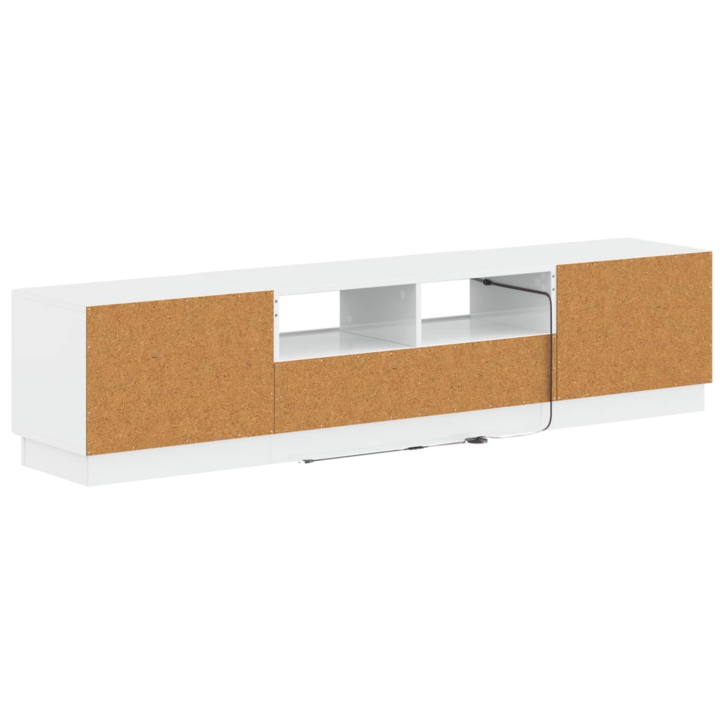 5 Piece LED TV Cabinet High Gloss White Engineered Wood