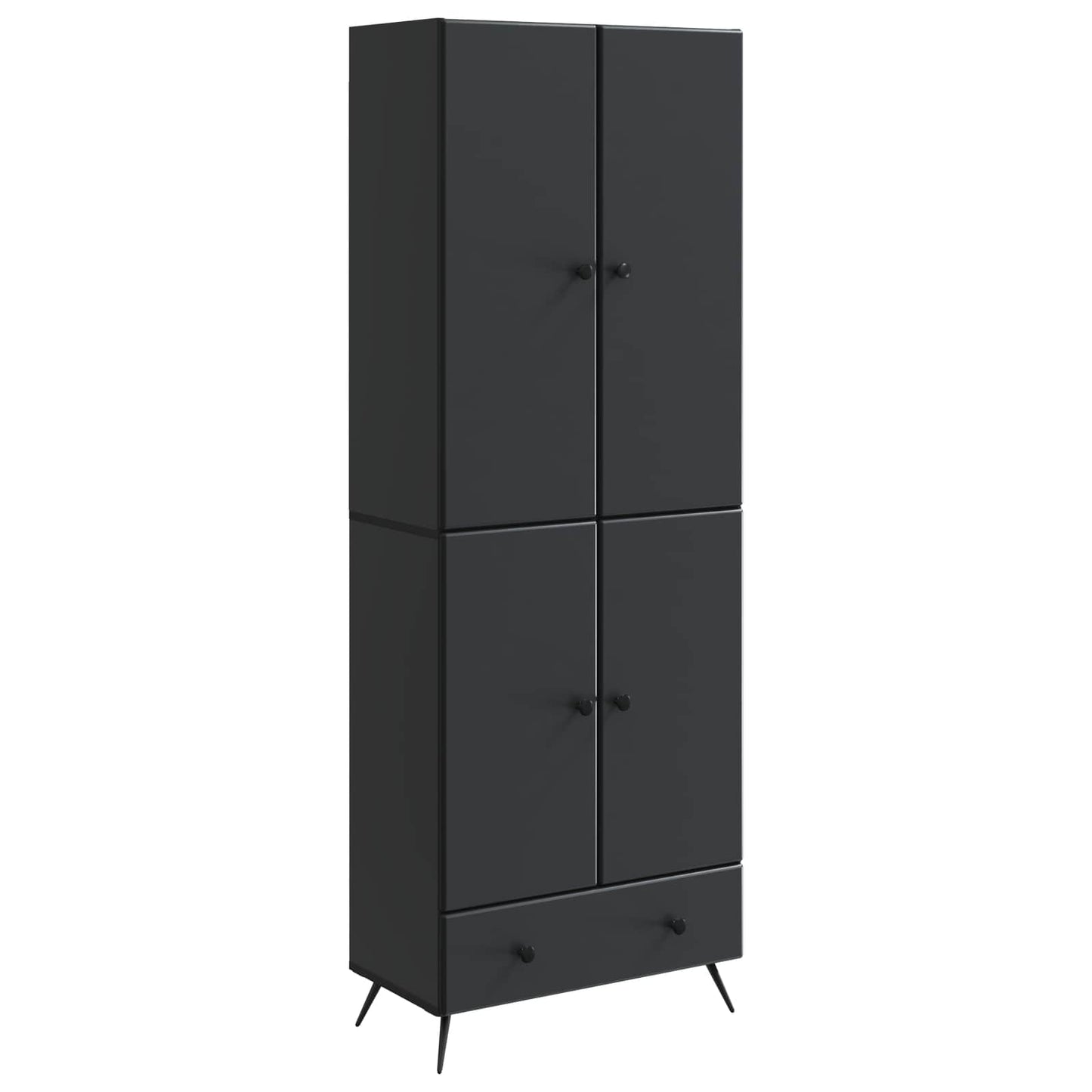 Cabinet Set 2 pcs Black Engineered Wood