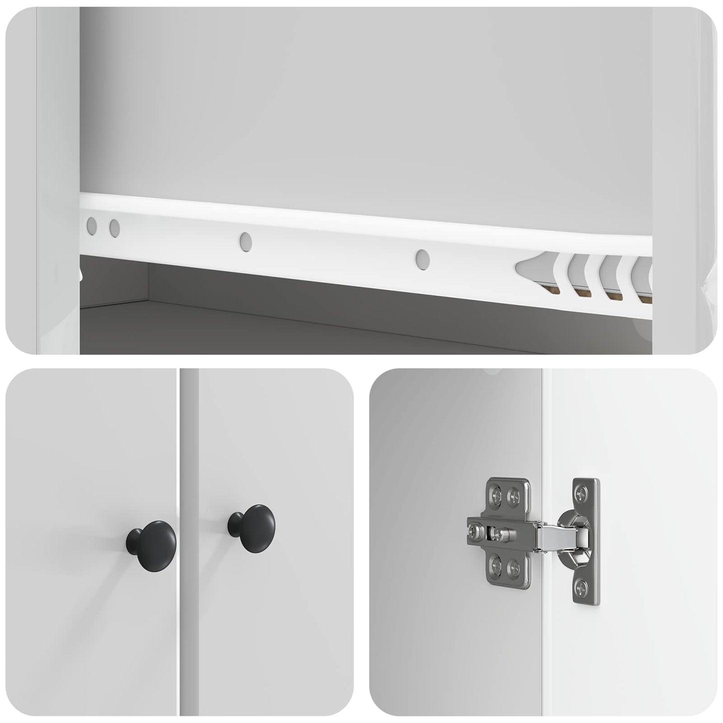Cabinet Set 2 pcs High Gloss White Engineered Wood