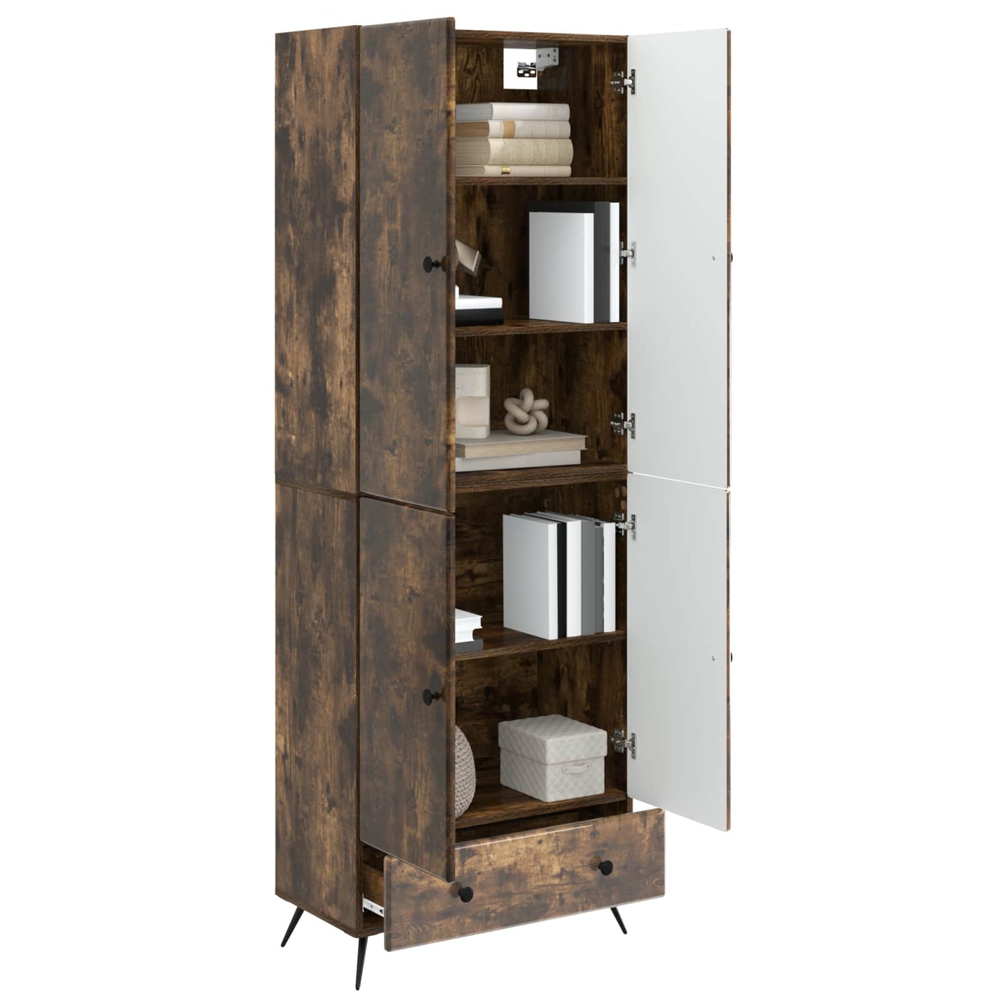 Cabinet Set 2 pcs Smoked Oak Engineered Wood