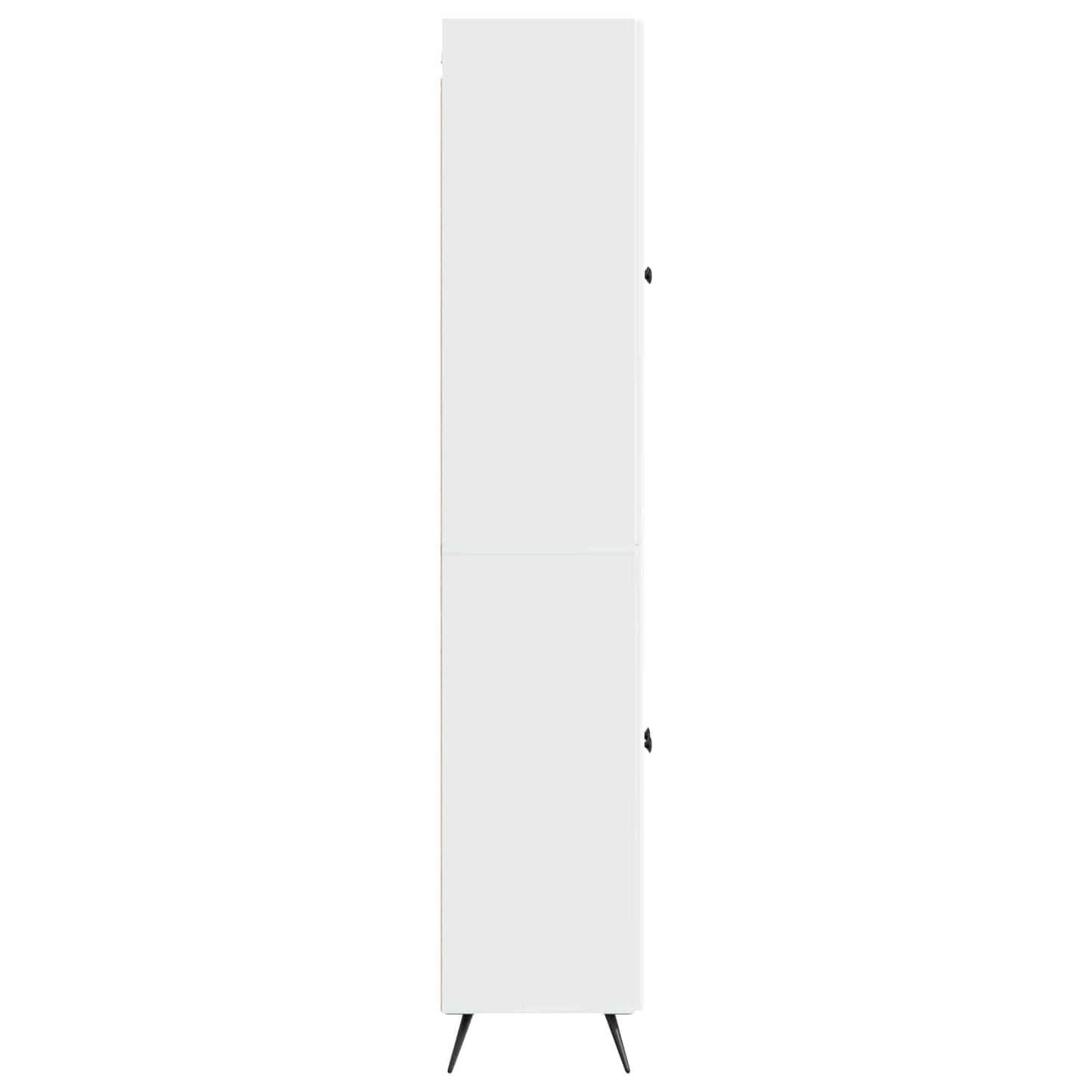 Cabinet Set 2 pcs High Gloss White Engineered Wood