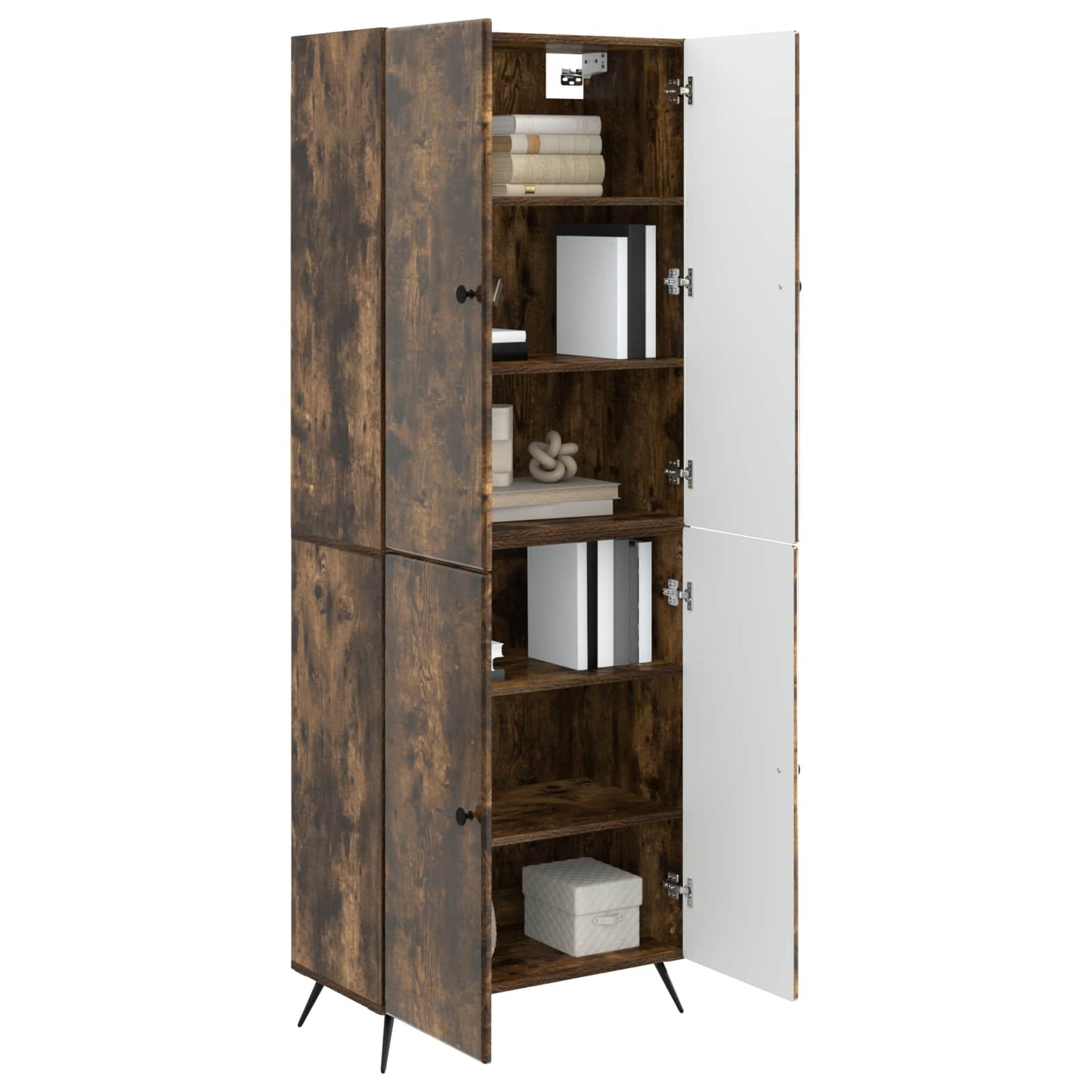 Cabinet Set 2 pcs Smoked Oak Engineered Wood