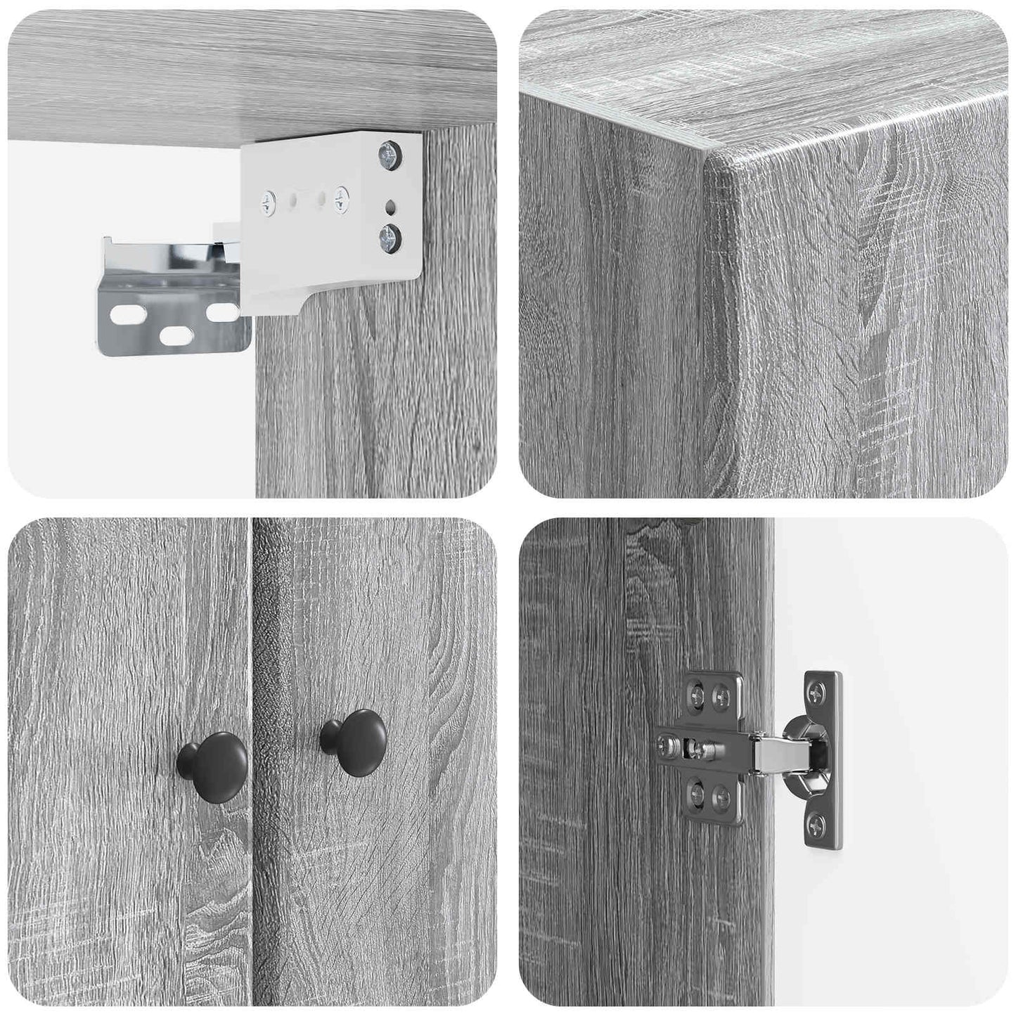 Cabinet Set 2 pcs Grey Sonoma Engineered Wood