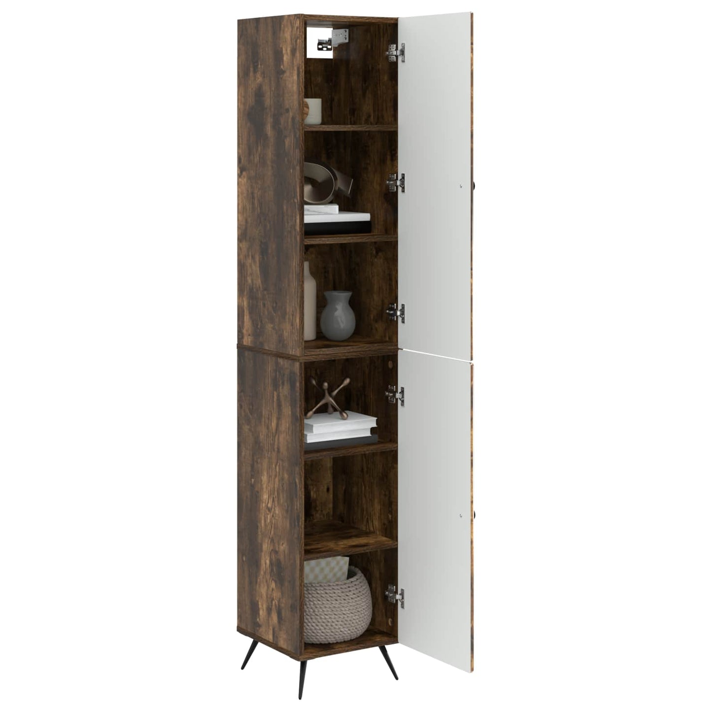 Cabinet Set 2 pcs Smoked Oak Engineered Wood