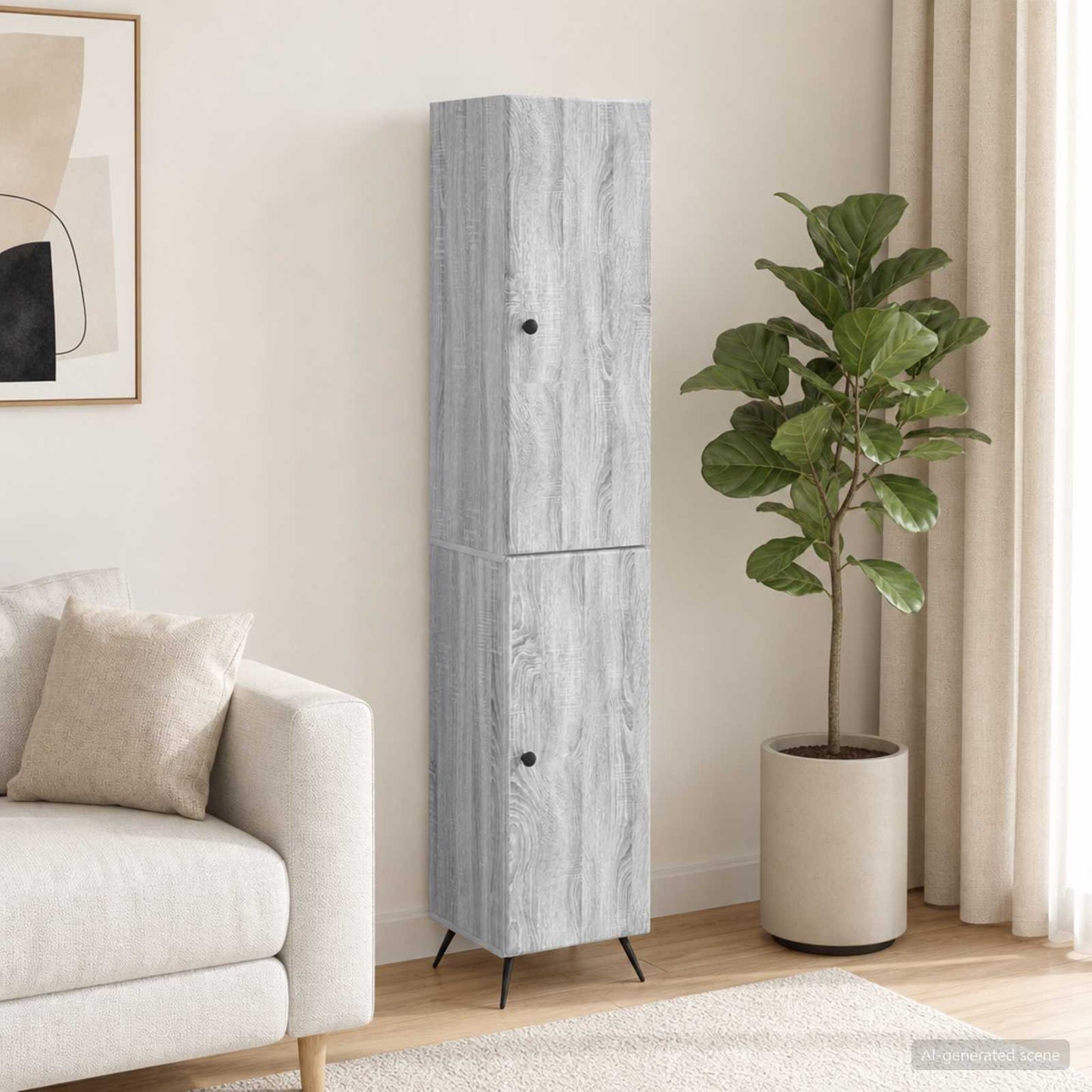Cabinet Set 2 pcs Grey Sonoma Engineered Wood