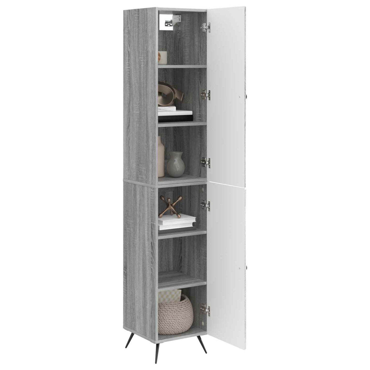 Cabinet Set 2 pcs Grey Sonoma Engineered Wood
