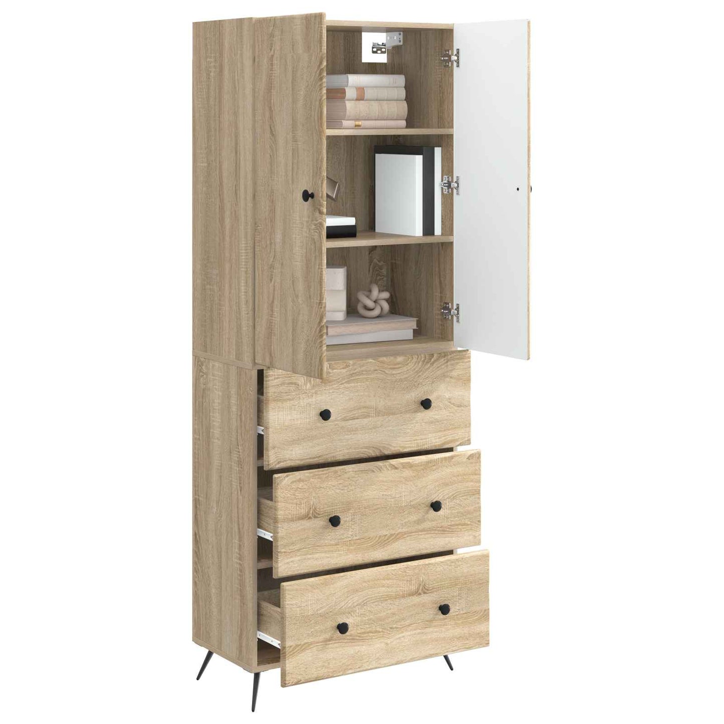 Cabinet Set 2 pcs 66 x 34.5 x 90 cm Engineered Wood Sonoma Oak
