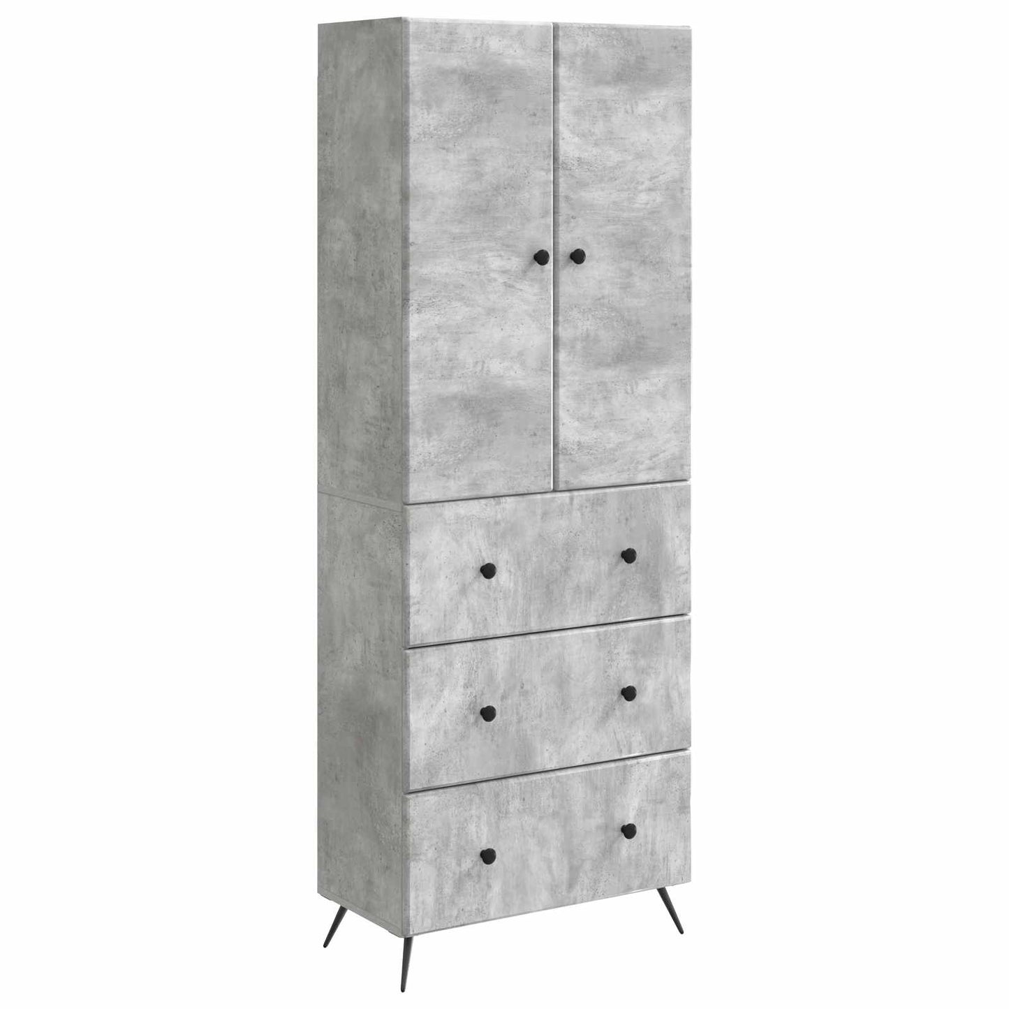 Cabinet Set 2 pcs Concrete Grey 66 x 34.5 x 90 cm