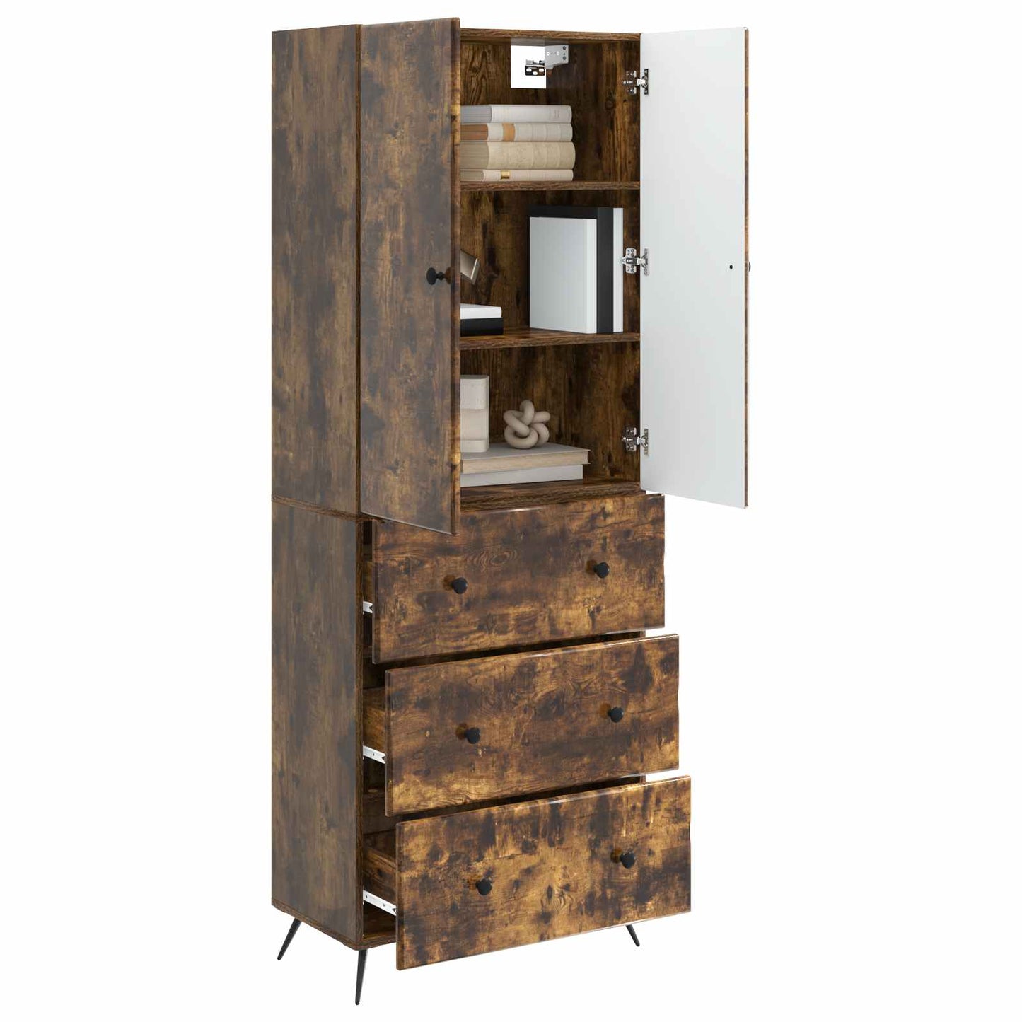 Cabinet Set 2 pcs Smoked Oak 66 x 34.5 x 90 cm Engineered Wood