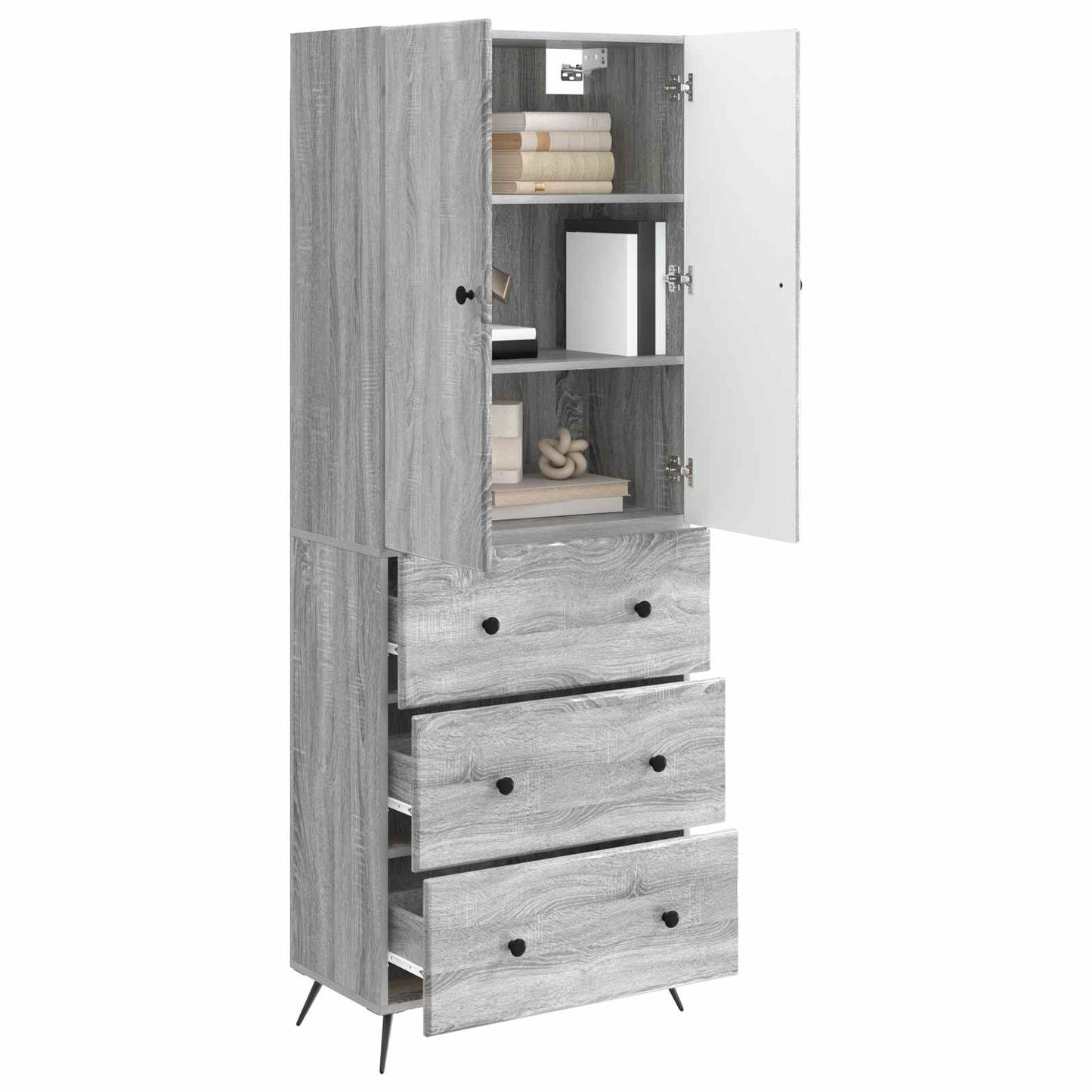 Cabinet Set 2 pcs Grey Sonoma 66 x 34.5 x 90 cm Engineered Wood
