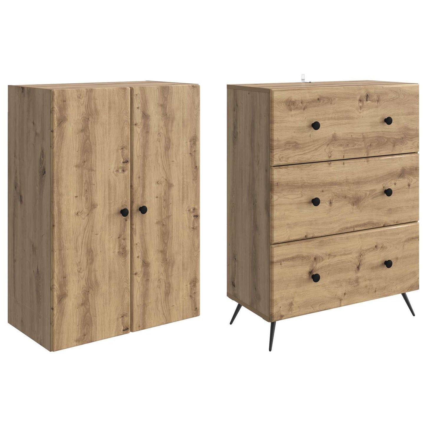 Cabinet Set 2 pcs Artisan Oak 66 x 34.5 x 90 cm Engineered Wood