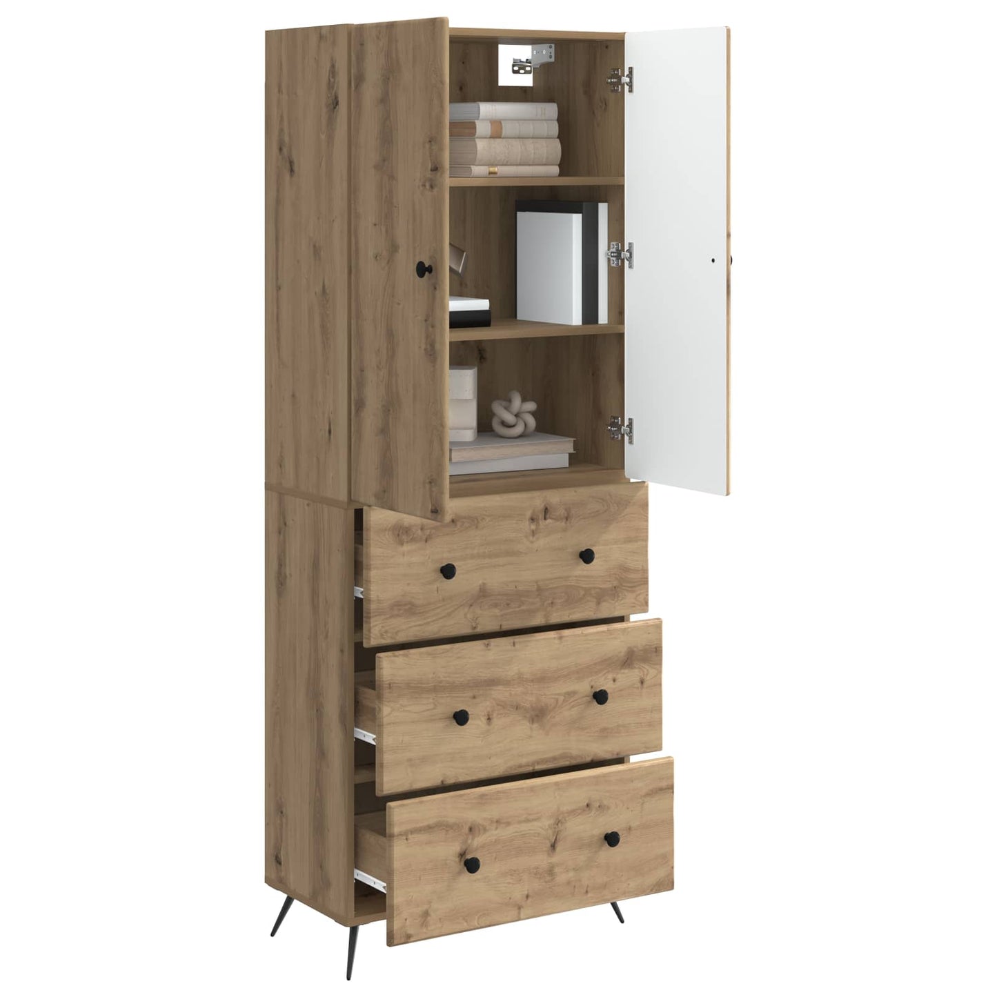 Cabinet Set 2 pcs 66 x 34.5 x 90 cm Engineered Wood Artisan Oak