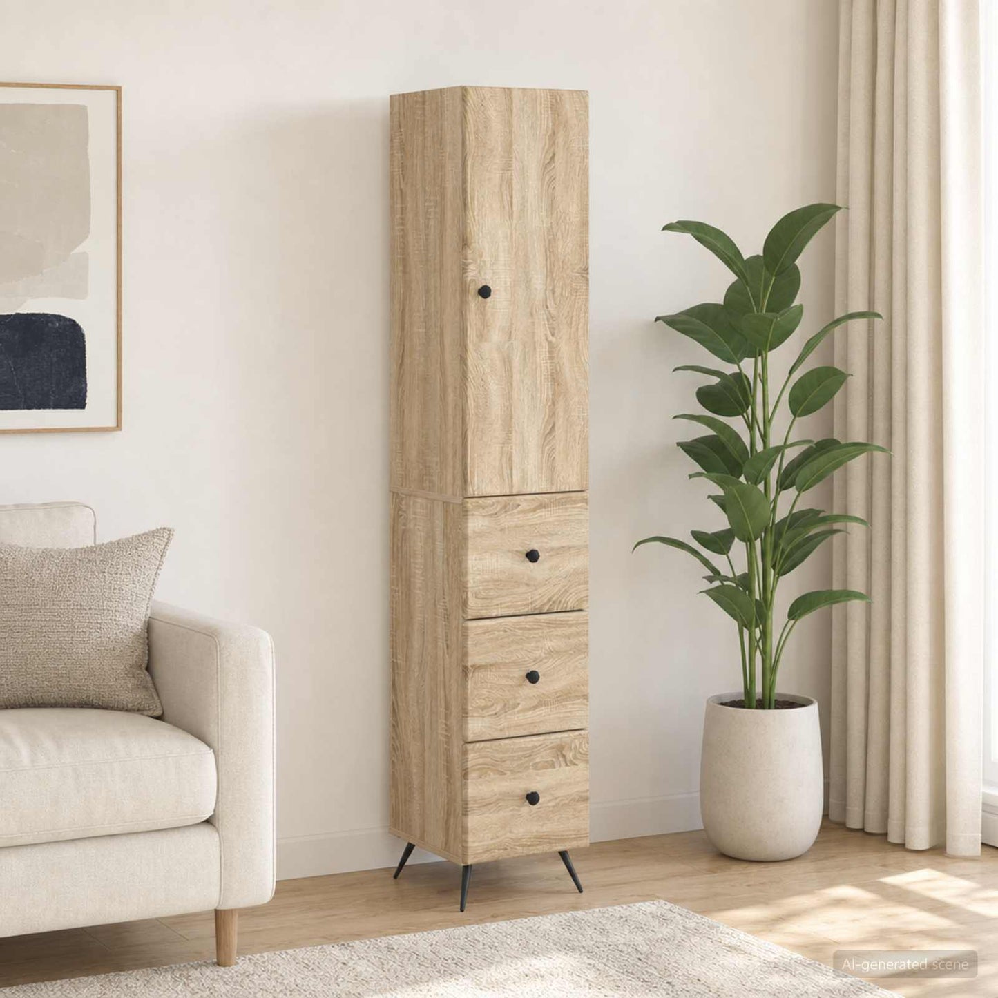 Cabinet Set 2 pcs Sonoma Oak 34.5 x 34.5 x 90 cm