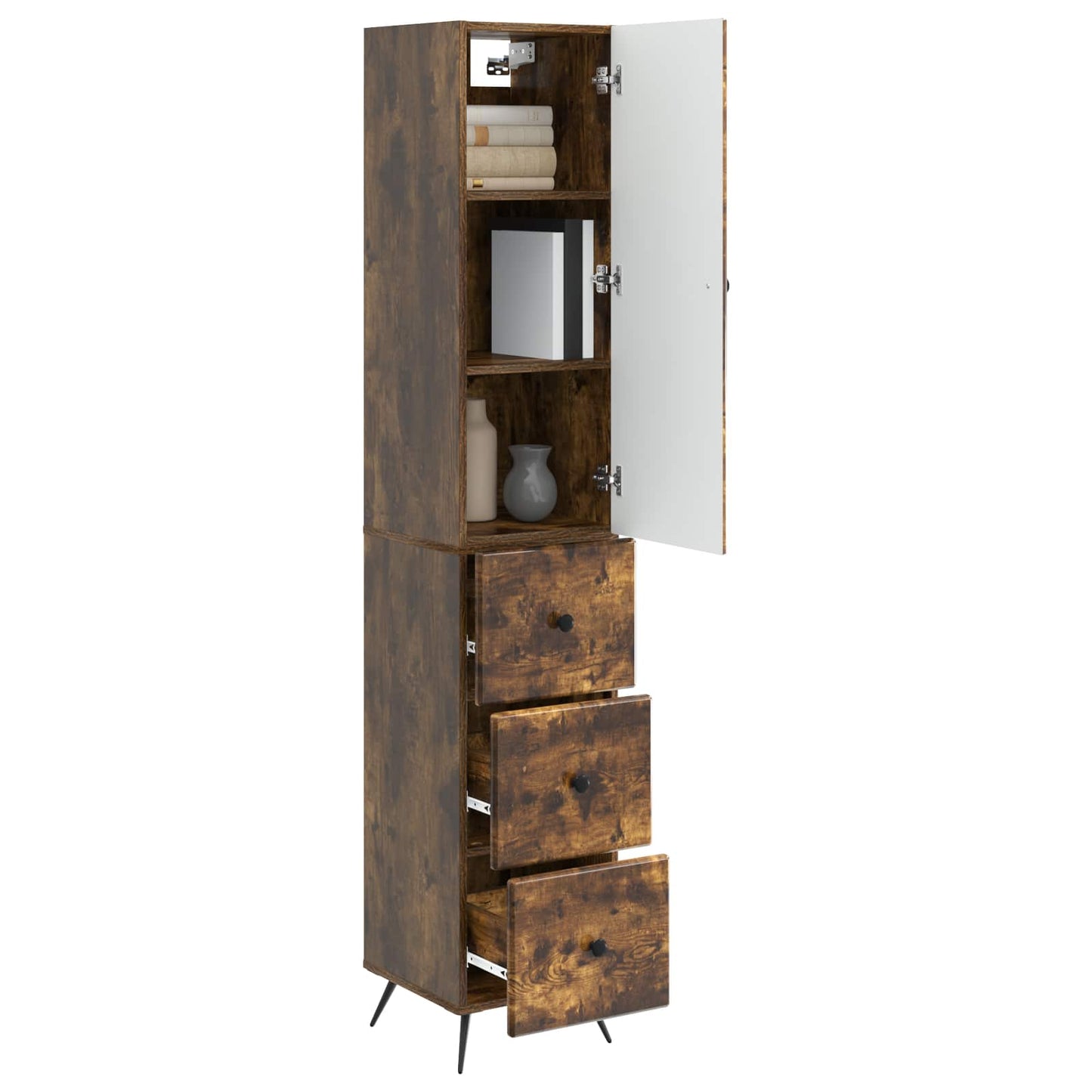 Cabinet Set 2 pcs Smoked Oak 34.5 x 34.5 x 90 cm