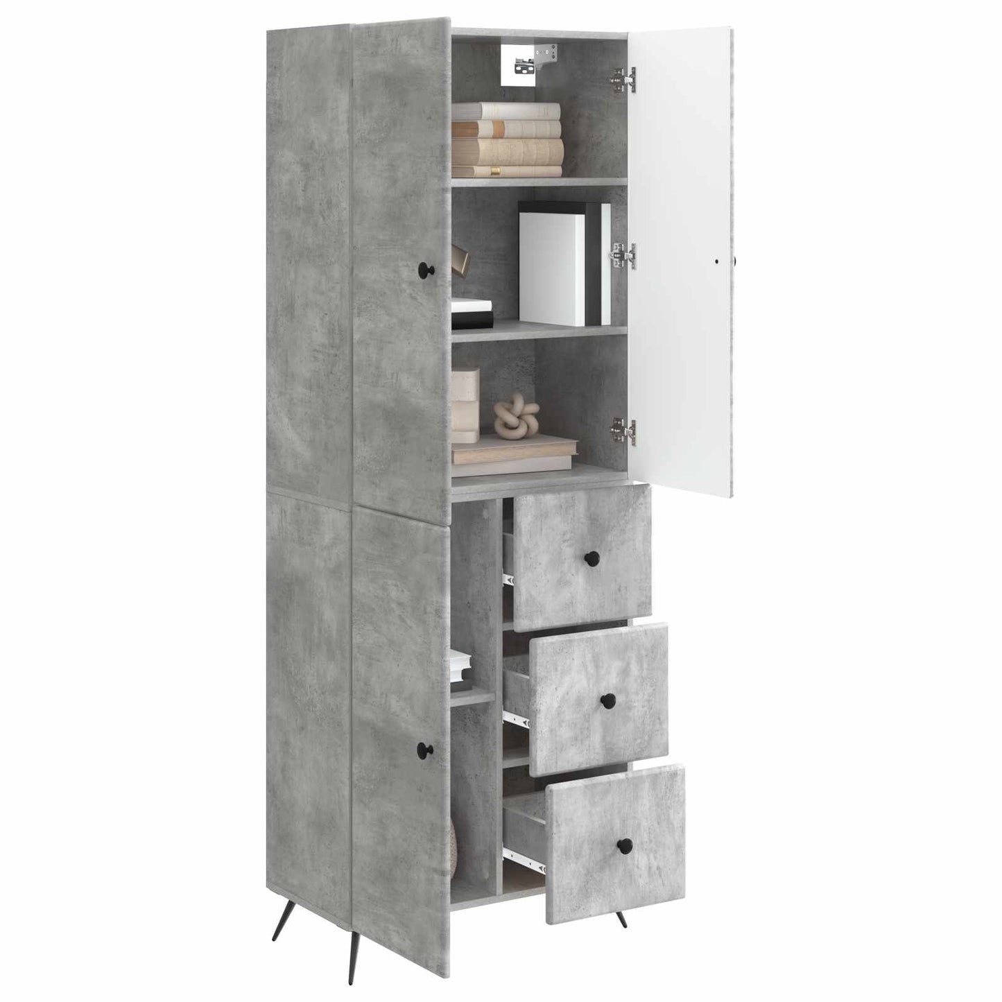 Cabinet Set 2 pcs Concrete Grey Engineered Wood