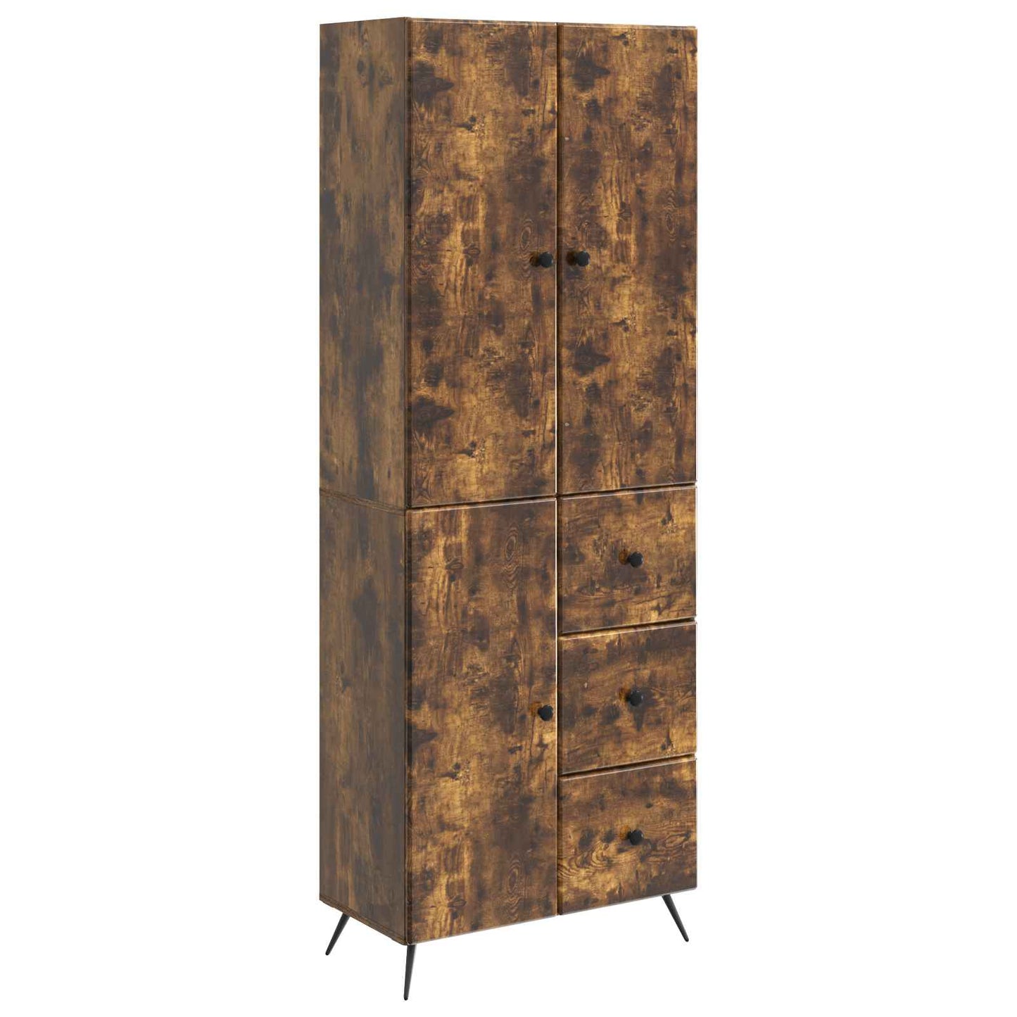 Cabinet Set 2 pcs Smoked Oak Engineered Wood