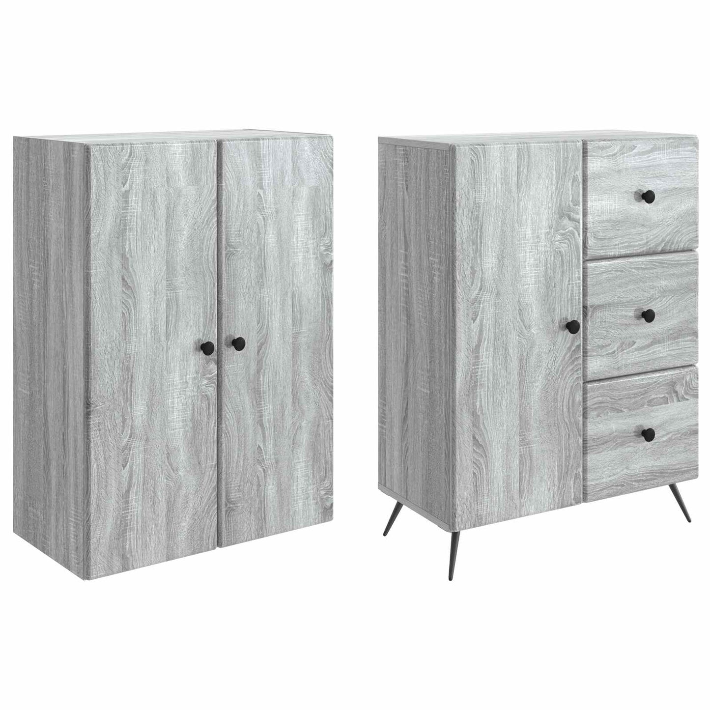 Cabinet Set 2 pcs Grey Sonoma Engineered Wood